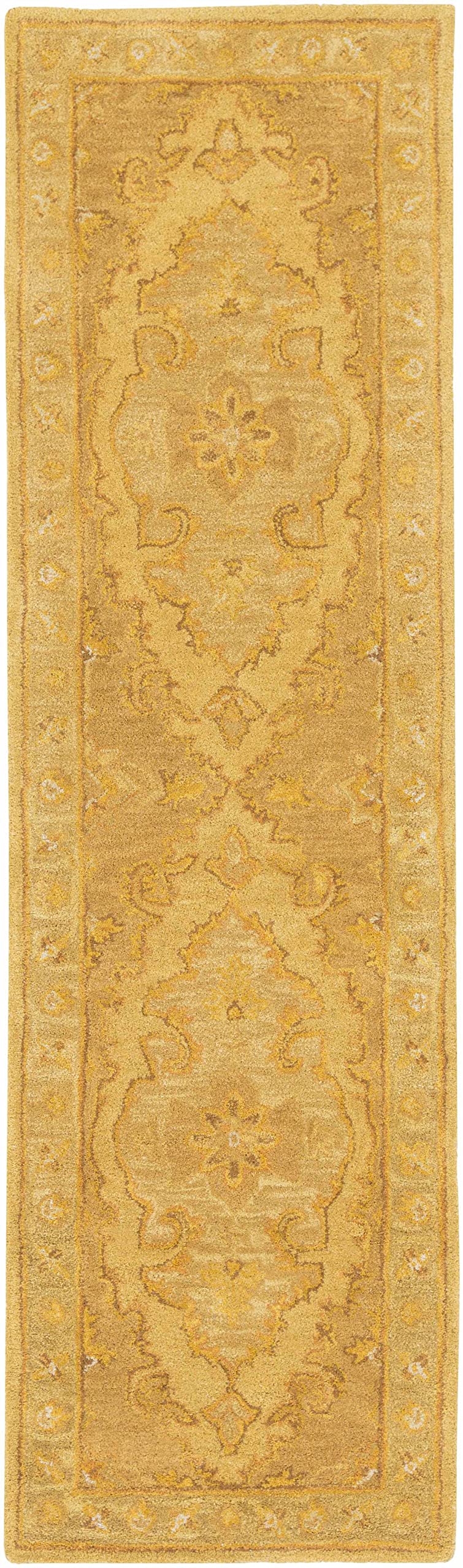 Hauteloom Kapowsin Wool Area Rug for Living Room & Bedroom - Updated Traditional Design in Brown & Red - 8' Round - Soft & Durable Floor Covering for Home Decor