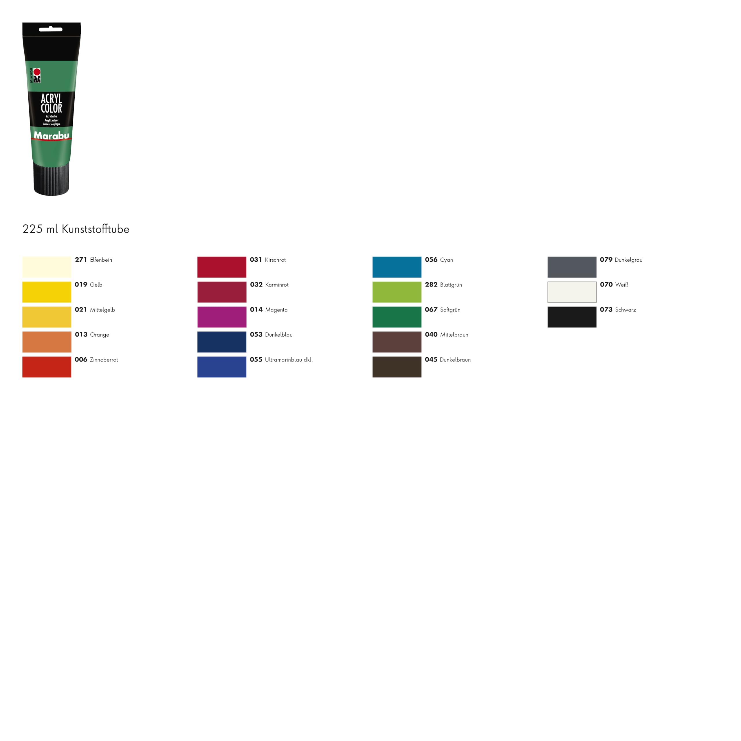 Marabu 120125031 Premium Acrylic Paint - 225ml Cherry Red for Canvas, Wood & DIY Crafts | Vibrant Art Supplies for Artists & Hobbyists