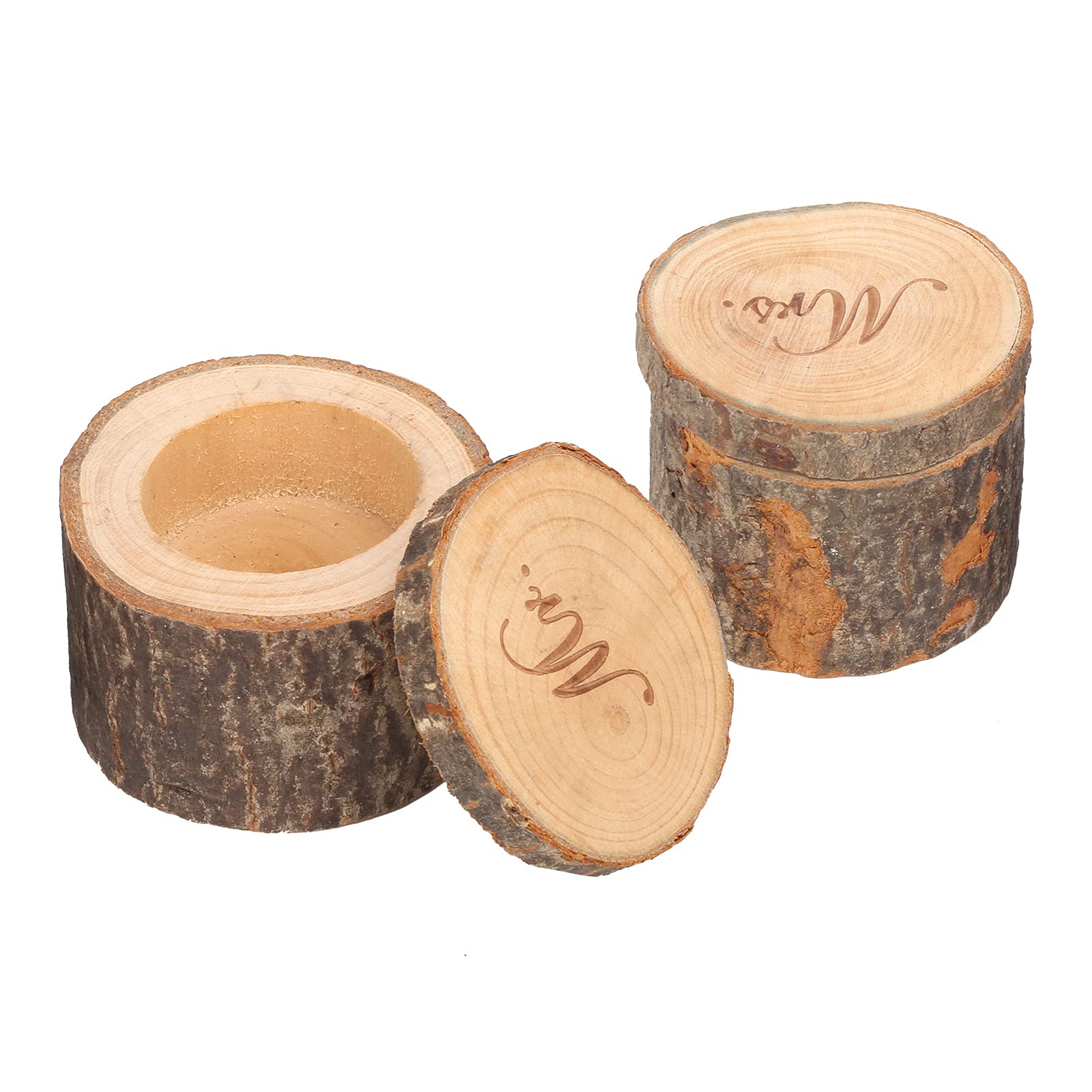 Vintage Wooden Wedding Ring Box Set - 2Pcs Portable Retro Ring Bearer Box for Proposals, Anniversaries & DIY Gifts - Perfect for Handcrafts, Jewelry Storage & Wedding Ceremonies