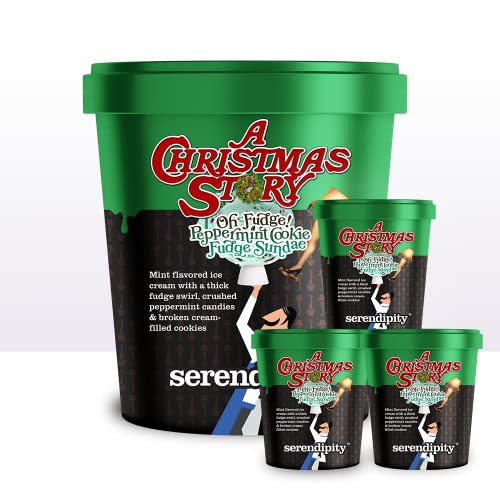 Premium Mint Ice Cream - 16oz Frozen Pints (4-Pack) | Christmas Story Inspired Dessert | Rich & Creamy Super Premium Treat for Holidays, Parties & Family Gatherings