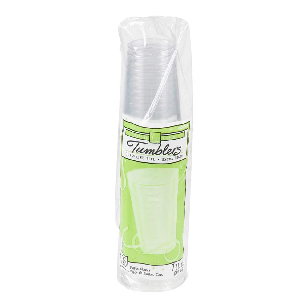 WNA Comet Clear Plastic Tumbler 7 Oz - Tall Drinking Cups (25/Pack, 20 Packs/Carton) - Perfect for Parties, Restaurants, and Office Use
