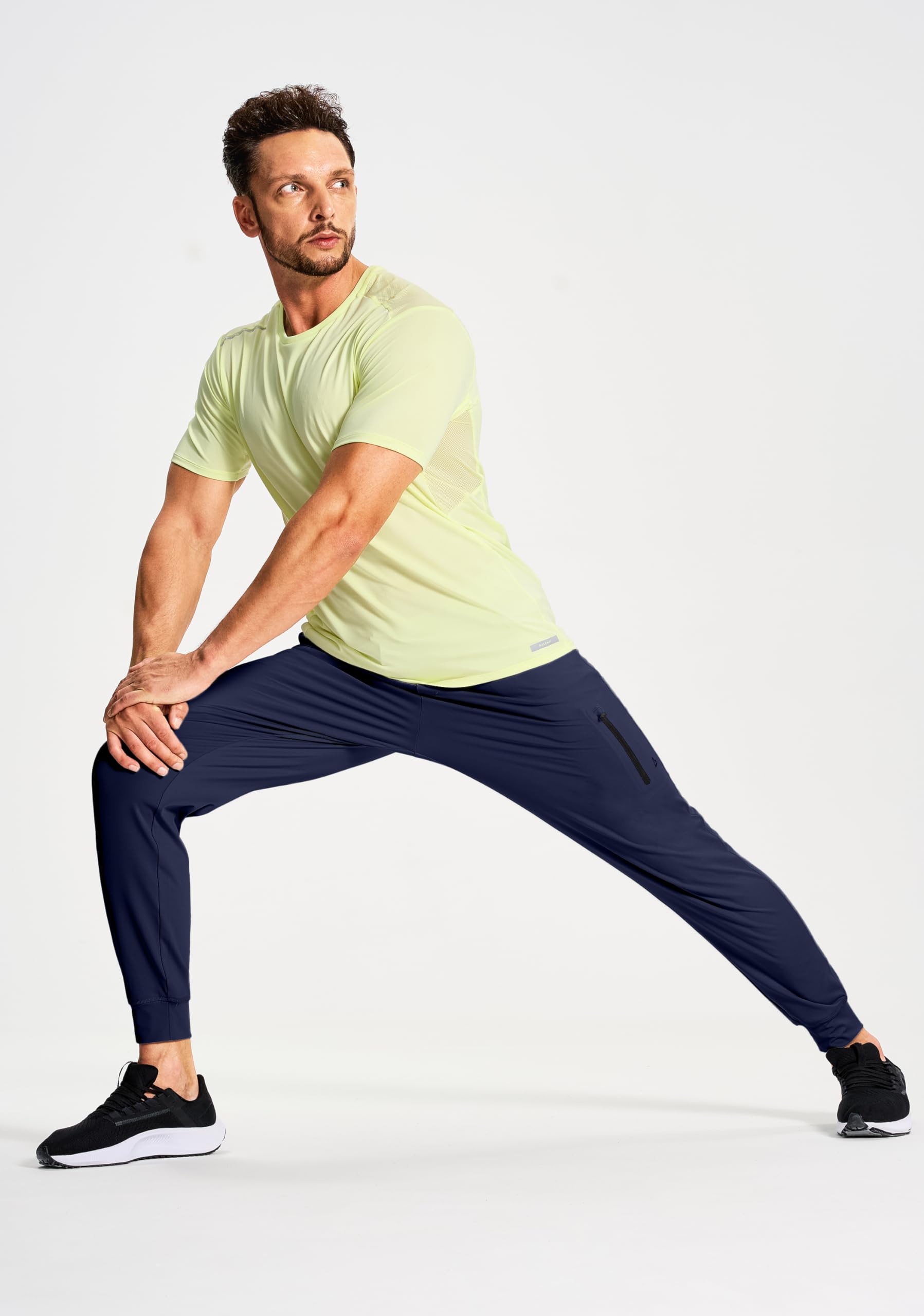 Men's Stretch Athletic Jogger Pants with Zipper Pockets - Comfortable Workout Running Gym Golf Track Sweatpants for Men | Perfect for Training, Casual Wear & Outdoor Activities