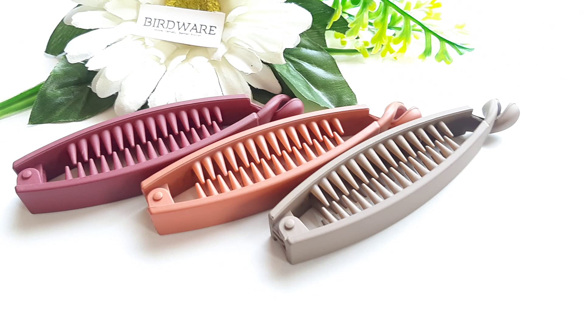 Large Banana Hair Clips for Women - Colorful Acrylic Rubber Hair Clutchers | Perfect for Thick Hair, Ponytails & Everyday Styling