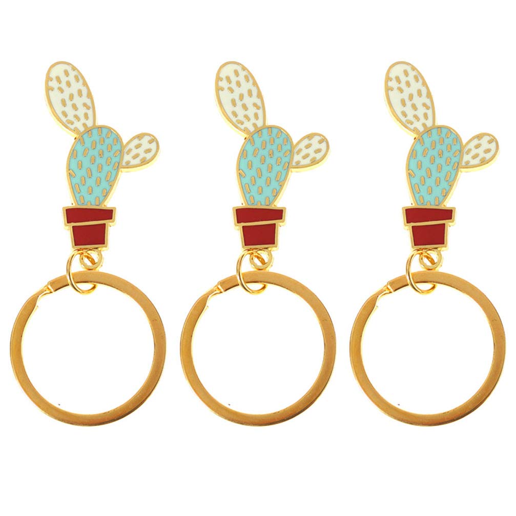 TENDYCOCO 3pcs Cactus Keychains - Succulent Plant Keyrings, Hawaiian Style Decorative Charms for Bags, Purses, Totes & Backpacks - Perfect for Travel, Gifts & Everyday Use