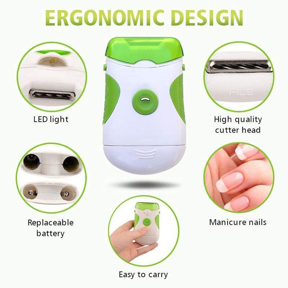 Electric Nail Trimmer and File 2-in-1 - Safe Professional Manicure Pedicure Tool for Fingernails & Toenails - Effortless Nail Care for Men & Women - Perfect for Home Use, Travel, and Salon Treatments
