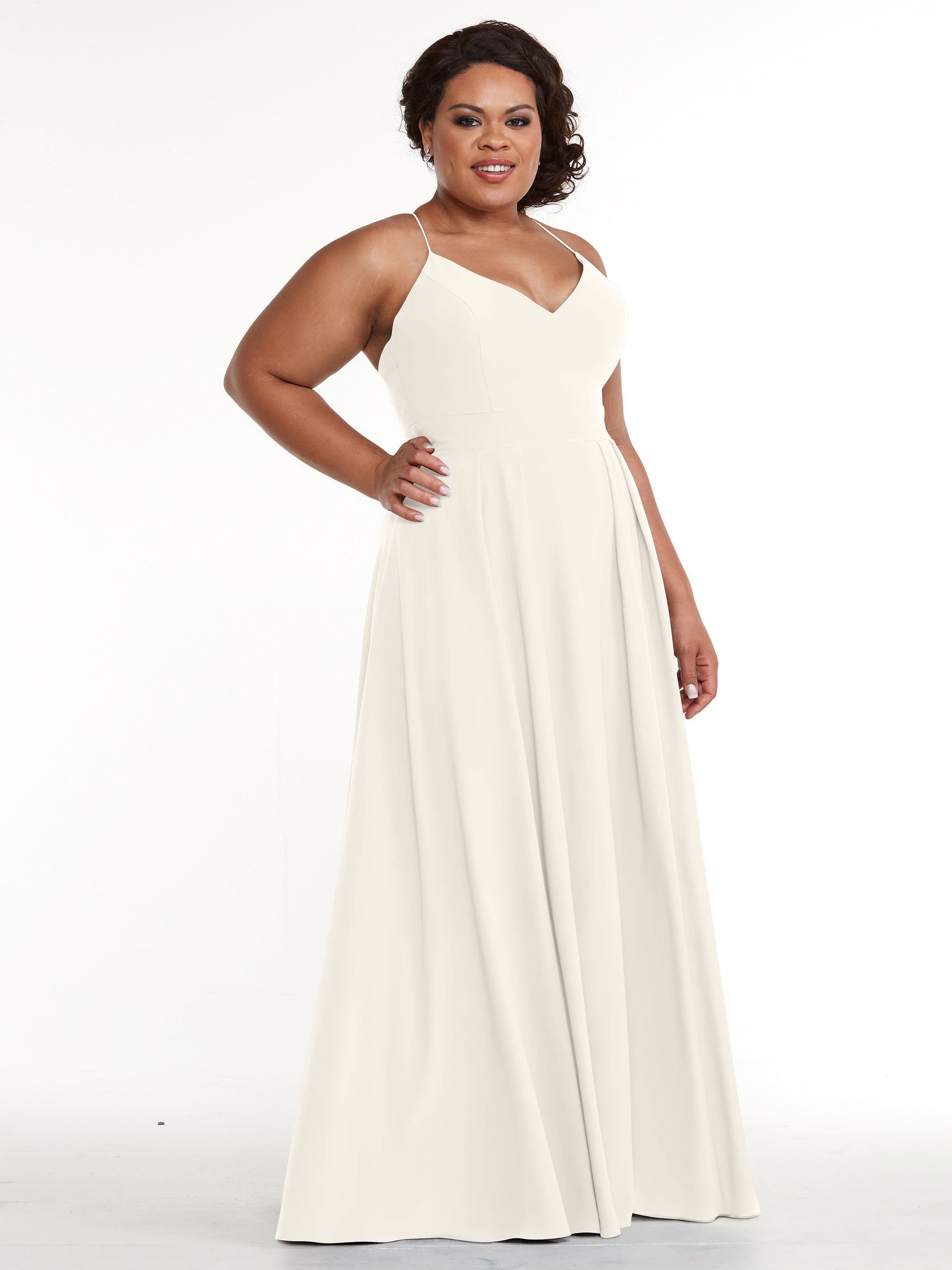 Elegant 83027 Simple Stretch Chiffon A-Line Bridesmaid Dress with Pleats - Perfect for Weddings, Formal Events & Special Occasions