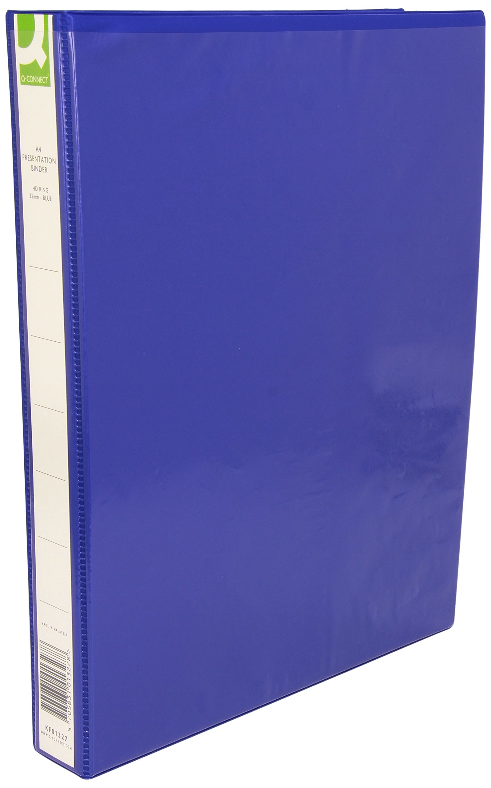 Q Connect 25mm A4 4-Ring Presentation Binder - Blue | Professional Document Organizer for Office, School & Business Meetings | Premium Quality Binder for Reports, Presentations & Projects