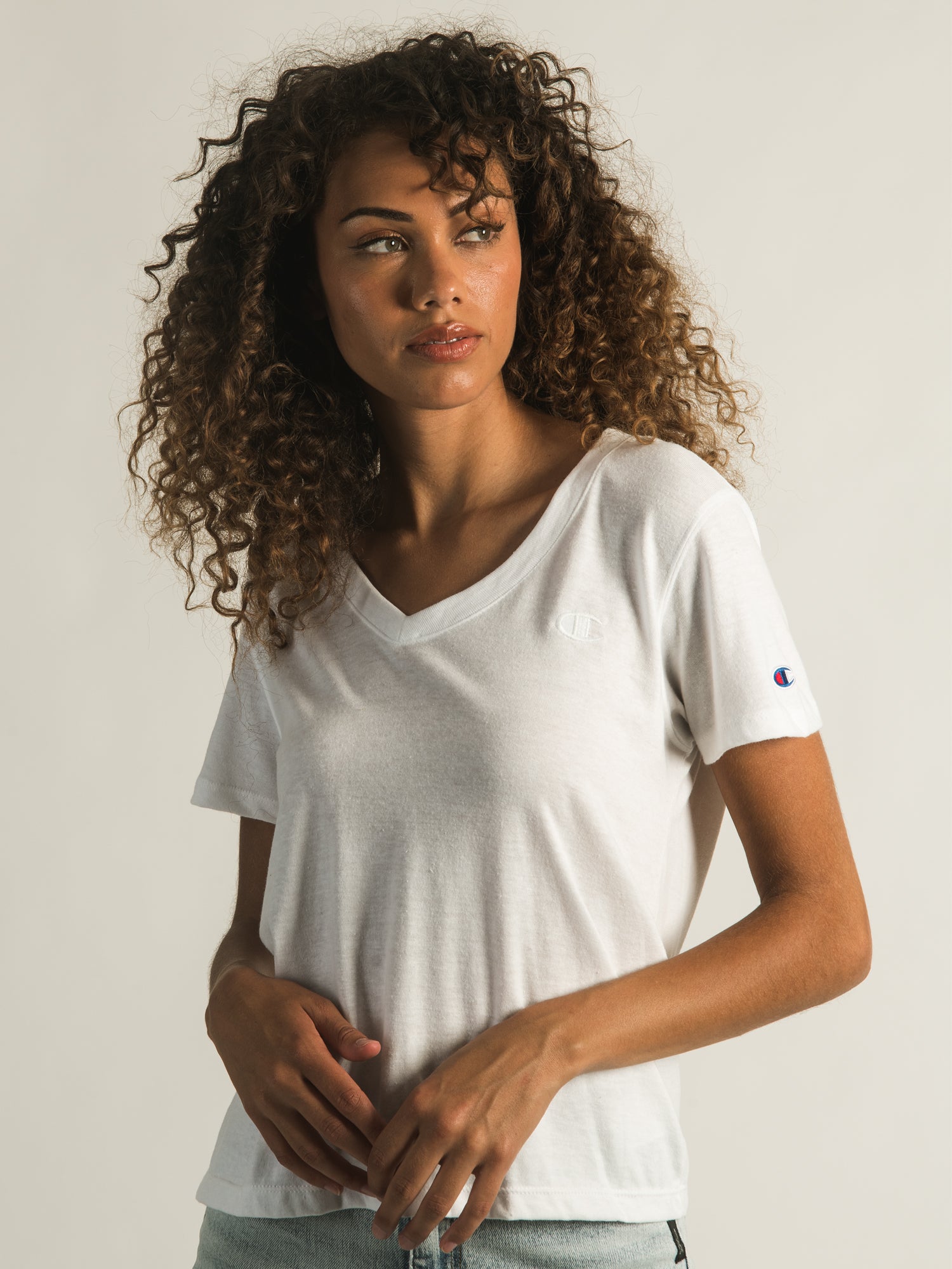 Champion Relaxed V-Neck T-Shirt for Men & Women - Soft Cotton Casual Tee - Perfect for Everyday Wear, Gym, and Lounge