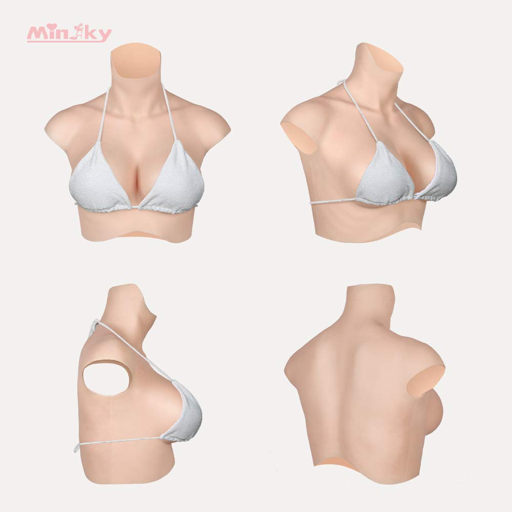 Realistic Silicone Breastplate B-H Cup - Natural Looking Breast Forms for Crossdressers, Drag Queens & Mastectomy - Transgender Chest Enhancer for Cosplay, Costumes & Daily Wear