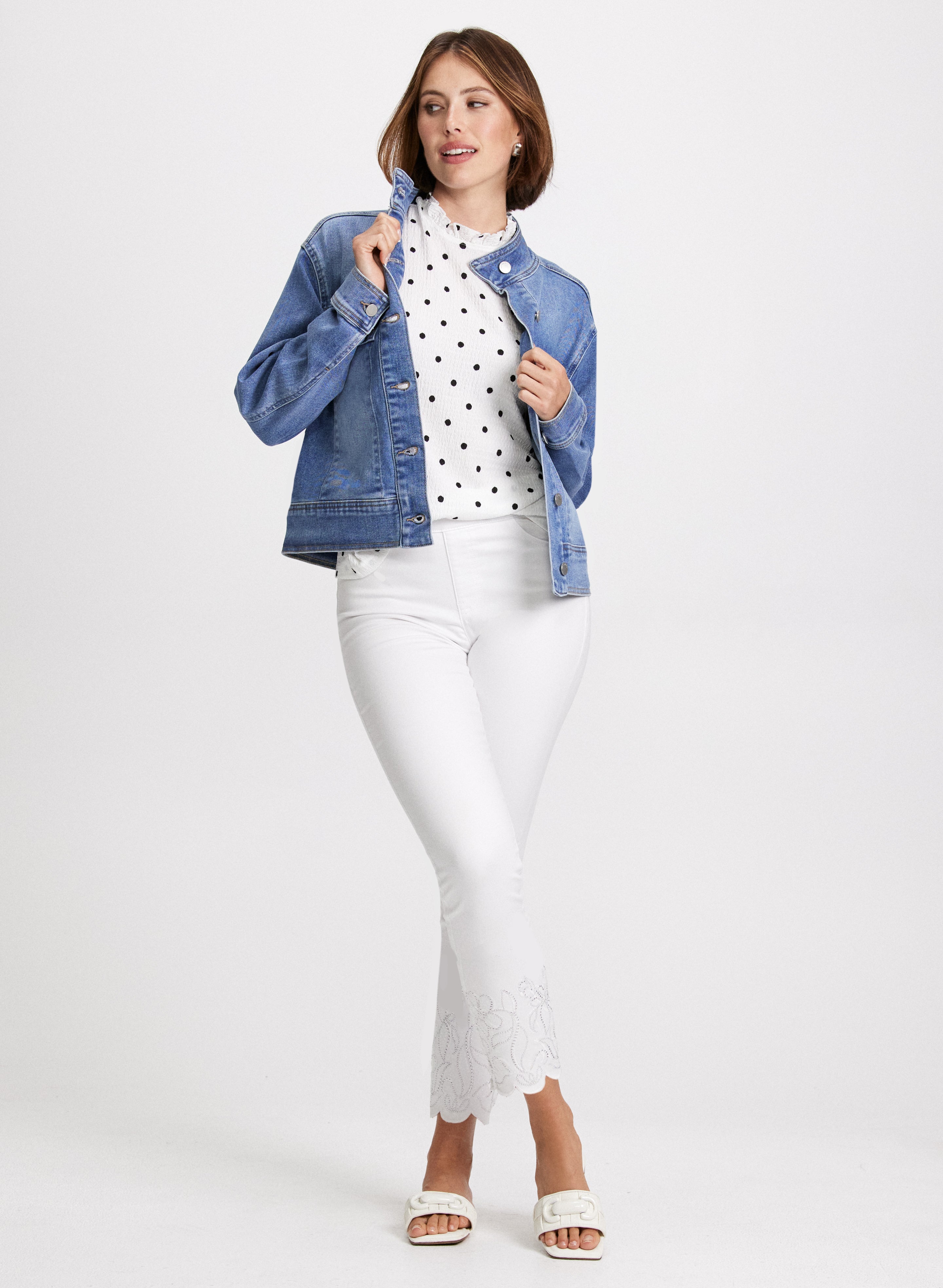 Stylish Denim Jacket & Comfortable Pull-On Jeans for Women - Casual Outfit Set for Everyday Wear, Date Night, and Weekend Outings