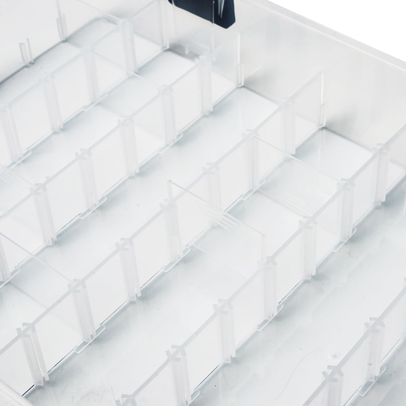 EZOWare 2-Tier Clear Plastic Craft Storage Organizer Box - 118 Adjustable Grid Compartments with Handle, Stackable Jewelry & Sewing Supplies Container for Beads, LEGO Blocks, Fishing Tackle - Perfect for Craft Rooms, DIY Workshops & Home Organization