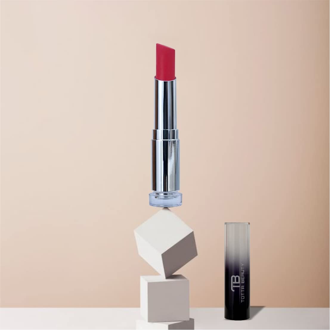 Totta Beauty Super Matte Lipstick - Long Lasting, Vegan & Cruelty Free with Vitamin E, A & Shea Butter | Paraben & Gluten Free | Go Candy Shade | Perfect for Everyday Wear, Parties & Special Occasions