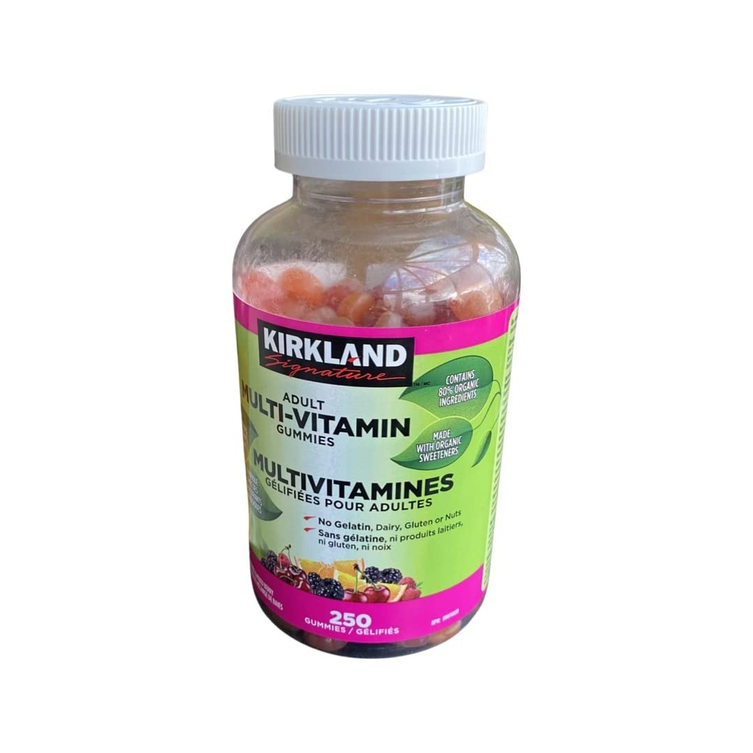 Kirkland Signature Adult Multi-Vitamin Gummies - 250 Count | Daily Immune Support & Energy Boost | Delicious Berry Flavored Supplement for Men & Women | Perfect for Busy Lifestyles & On-the-Go Nutrition
