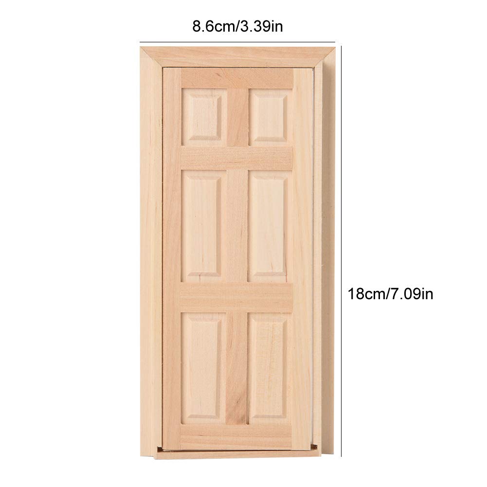 AYNEFY 1:12 Scale Mini Wooden Dollhouse Door & Window Frames - DIY Dollhouse Furniture Accessories for Realistic Home Decor & Creative Play Scenes