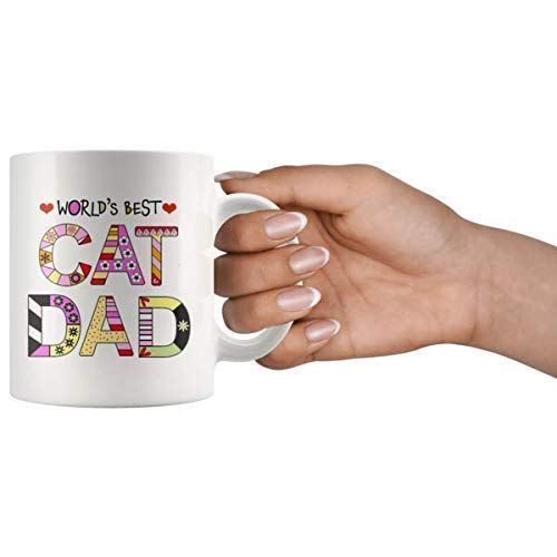 Funny Cat Mom & Dad Ceramic Coffee Mugs - Cute Kitty Themed Gift for Cat Lovers - Best Novelty Cup for Crazy Cat Ladies & Guys - Perfect for Morning Coffee, Office Use & Cat-Themed Gift Giving