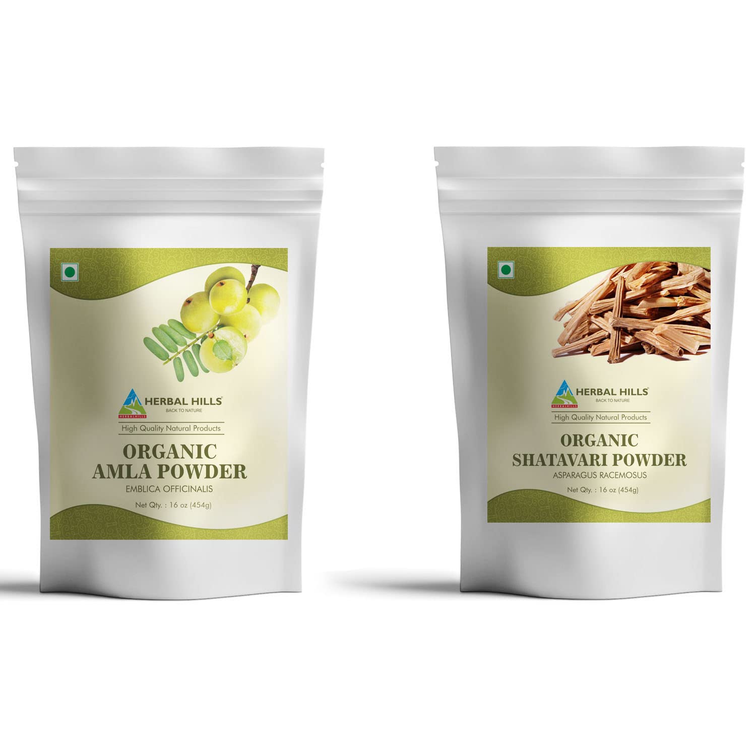 Organic Amla Powder & Organic Shatavari Powder Combo - 16oz Each (Pack of 2) | Ayurvedic Herbal Supplements for Hair Growth, Immunity & Women's Wellness | Perfect for Smoothies, Teas & Natural Remedies