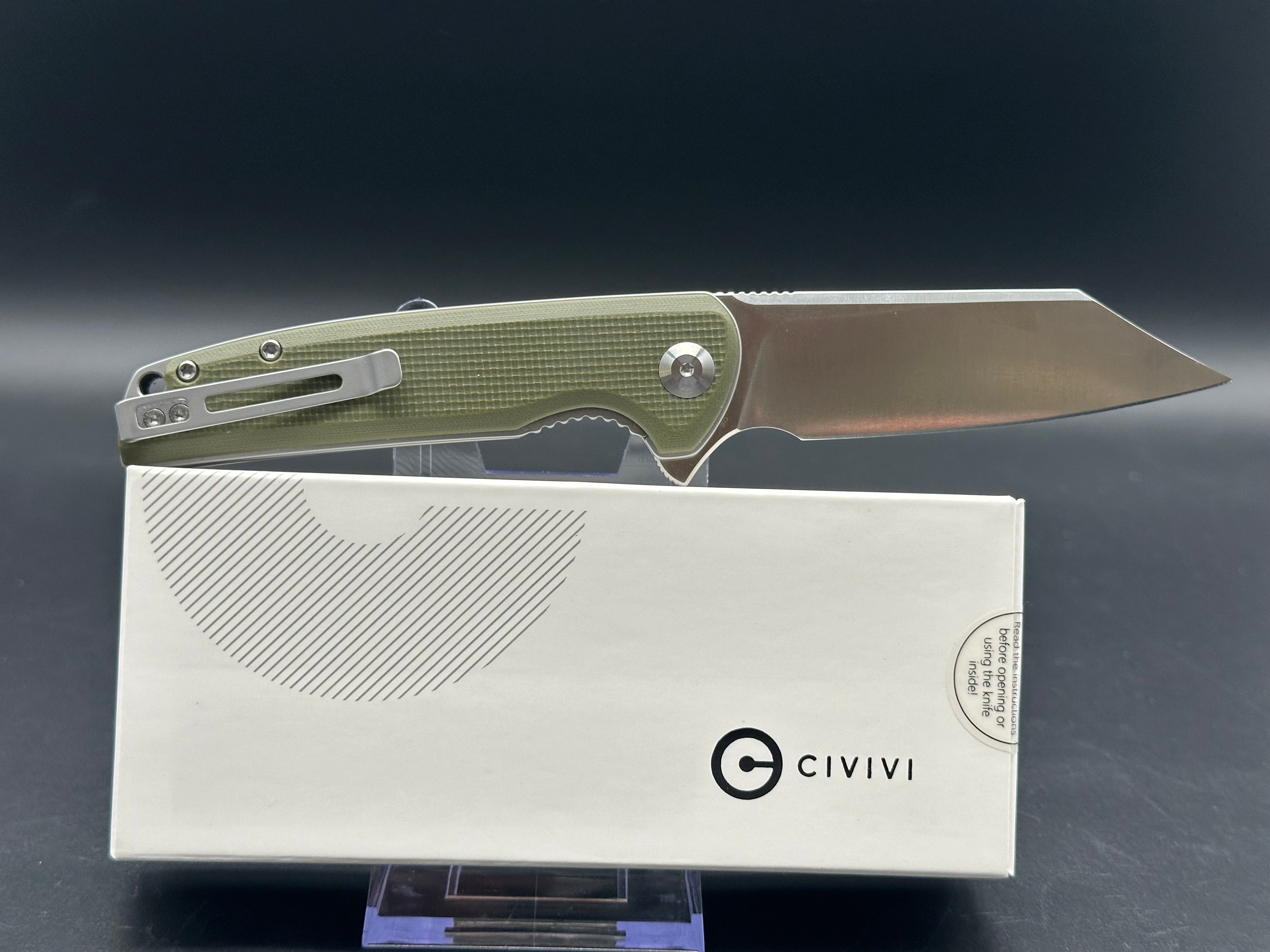 CIVIVI Brigand Folding Pocket Knife - OD Green G10 Handle, 3.5