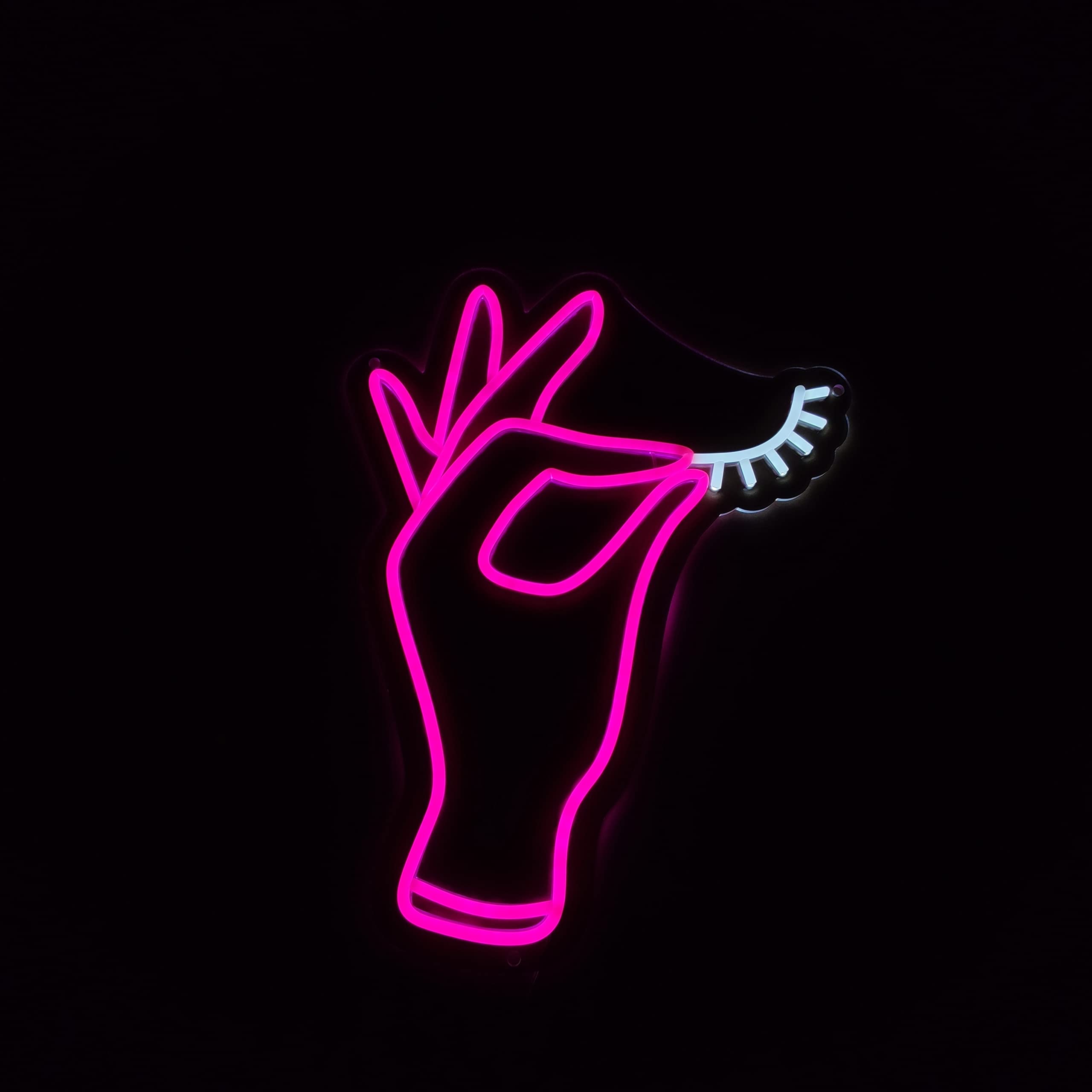 Eyelash Extension Neon Sign - LED Lash Salon Wall Decor in White & Pink | Perfect for Lash Studios, Beauty Salons & Home Decor