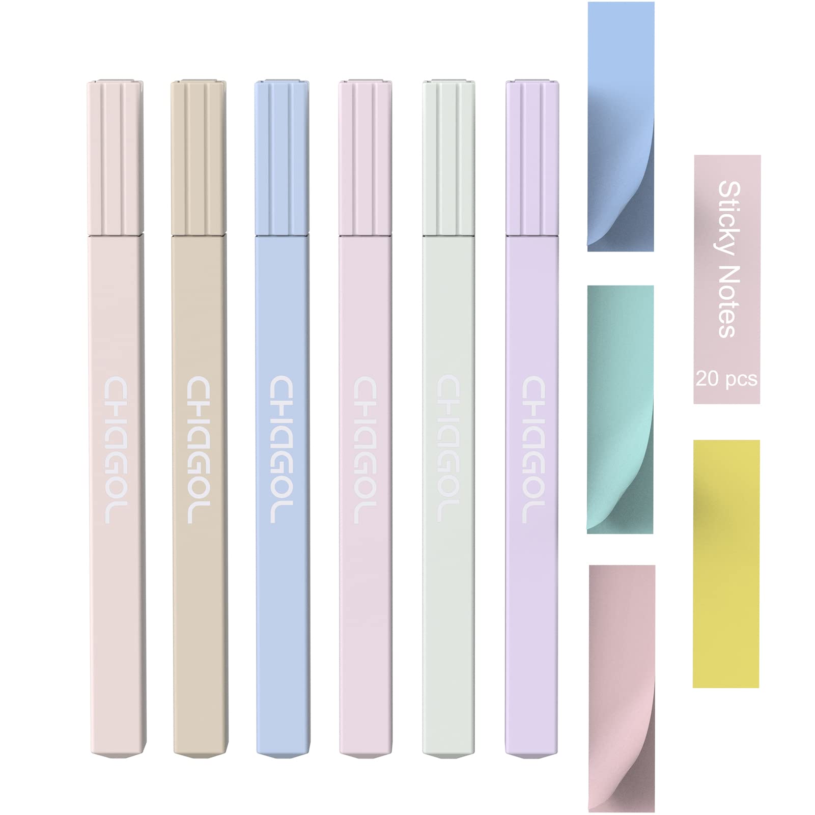 Pastel Bible Highlighters & Pens - No Bleed, Fast Dry - 6 Pack for Bible Study & Journaling