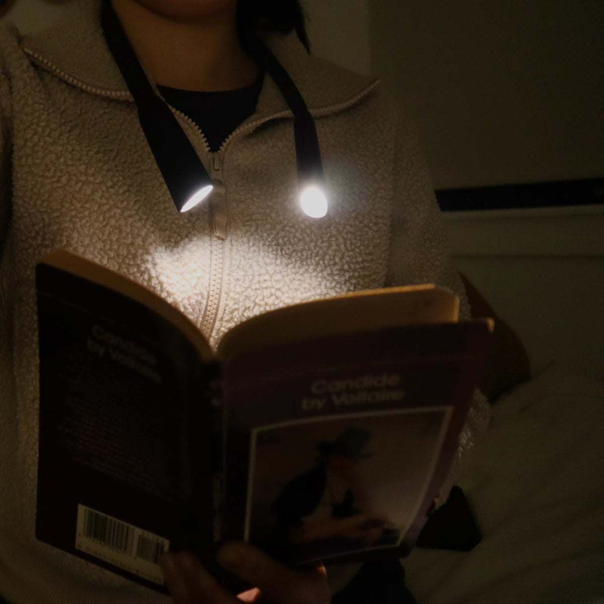 Kikkerland Hands Free Book Light - Rechargeable LED Reading Light for Books, Perfect for Night Reading, Studying, and Travel - Clip-On Design for Comfortable Hands-Free Use