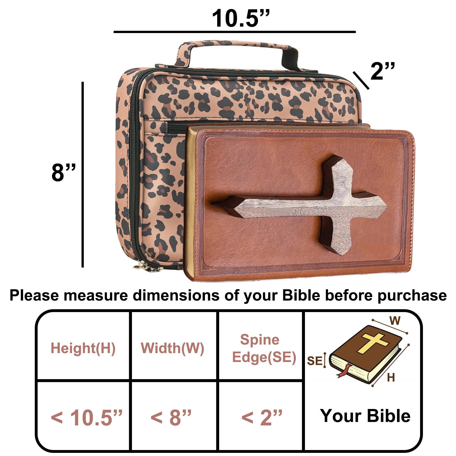 HAWGON Bible Cover for Women & Men - Multi-Functional Large Book Organizer with Detachable Pen Slots | Durable Bible Case for Church, Office & Travel | Perfect Bible Study Supplies for Daily Devotion & Gift Giving
