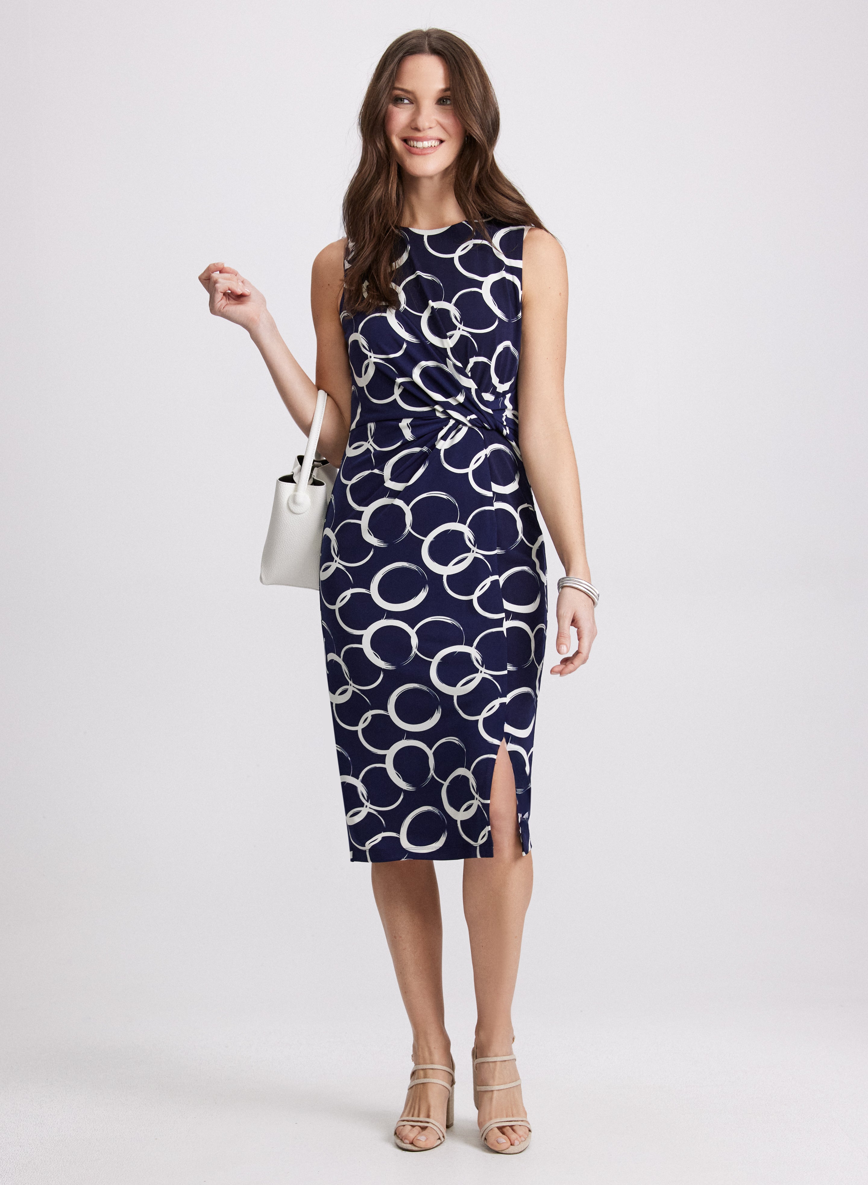 Elegant Floral Circle Print Dress for Women - Perfect for Summer Outfits, Beach Vacations & Casual Wear