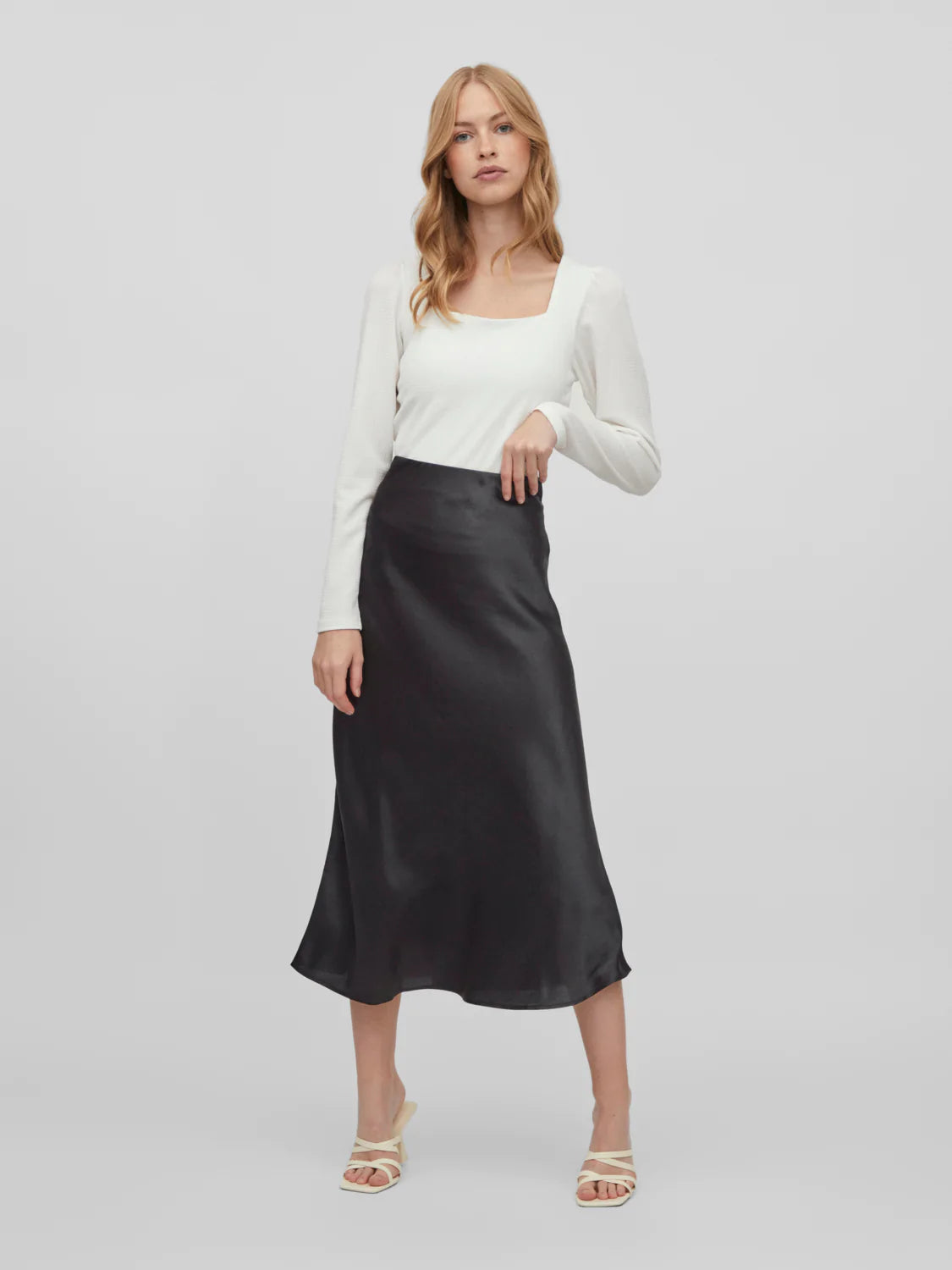 Chadya High Waisted Skirt for Women - Stretchy A-Line Mini Skirt with Pockets, Black | Perfect for Office, Party & Casual Wear