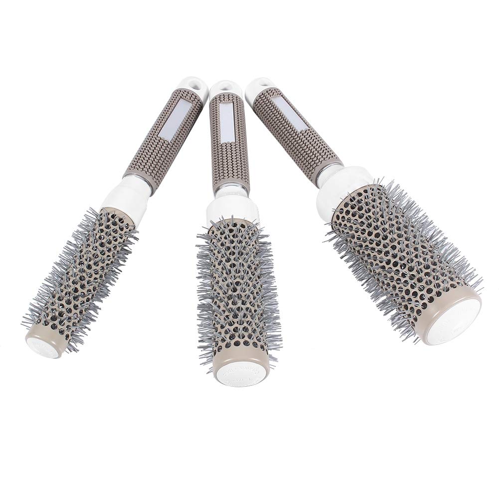 **ANGGREK 5-Size Ceramic Curling Iron Brush Set - Heat Resistant Salon & Barber Round Brushes for Curly, Tangled Hair - Perfect for Blow Drying, Styling & Salon Use (Size 19#)**