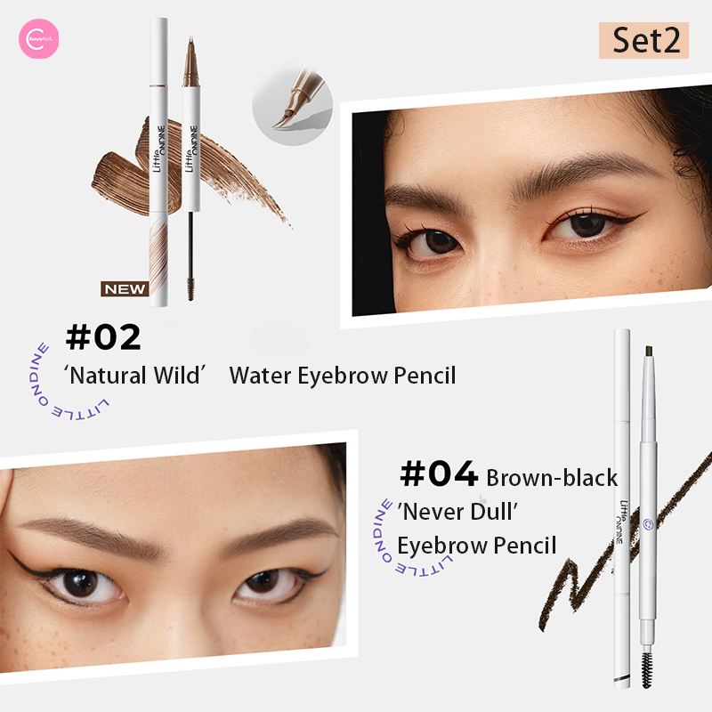 Little Ondine WildBrow Dual End Precision Defining Brow Pen - Waterproof Eyebrow Pencil for Natural Looking Brows - Perfect for Everyday Makeup and Professional Use