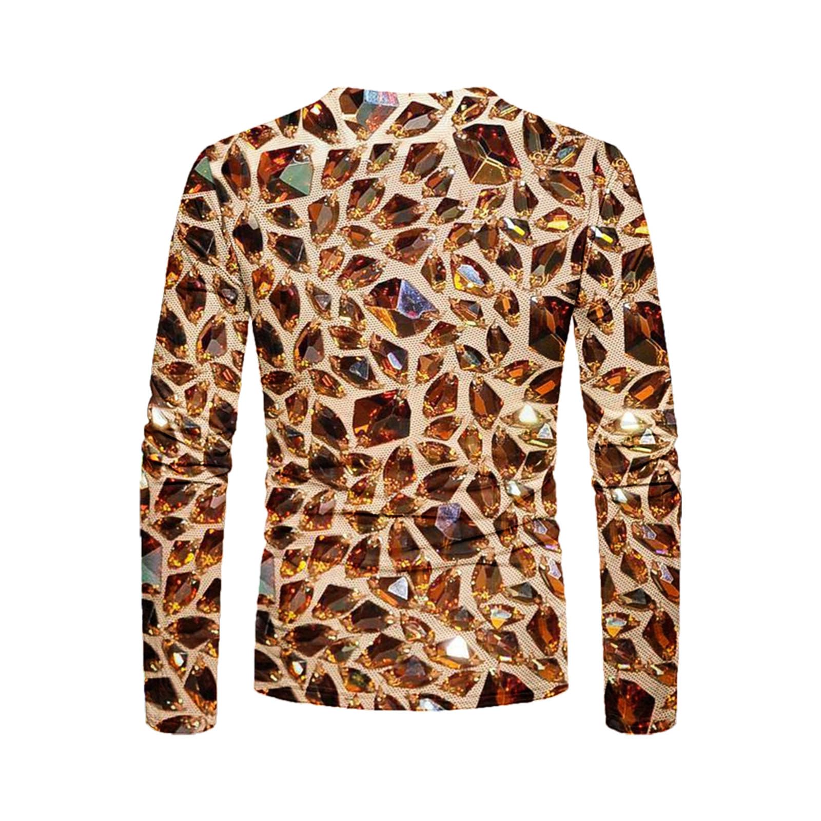 3D Geometry Printed Men's Long Sleeve Graphic Tee - Fashion Streetwear T-Shirt for Fall | Casual Wear, Layering & Everyday Outfits