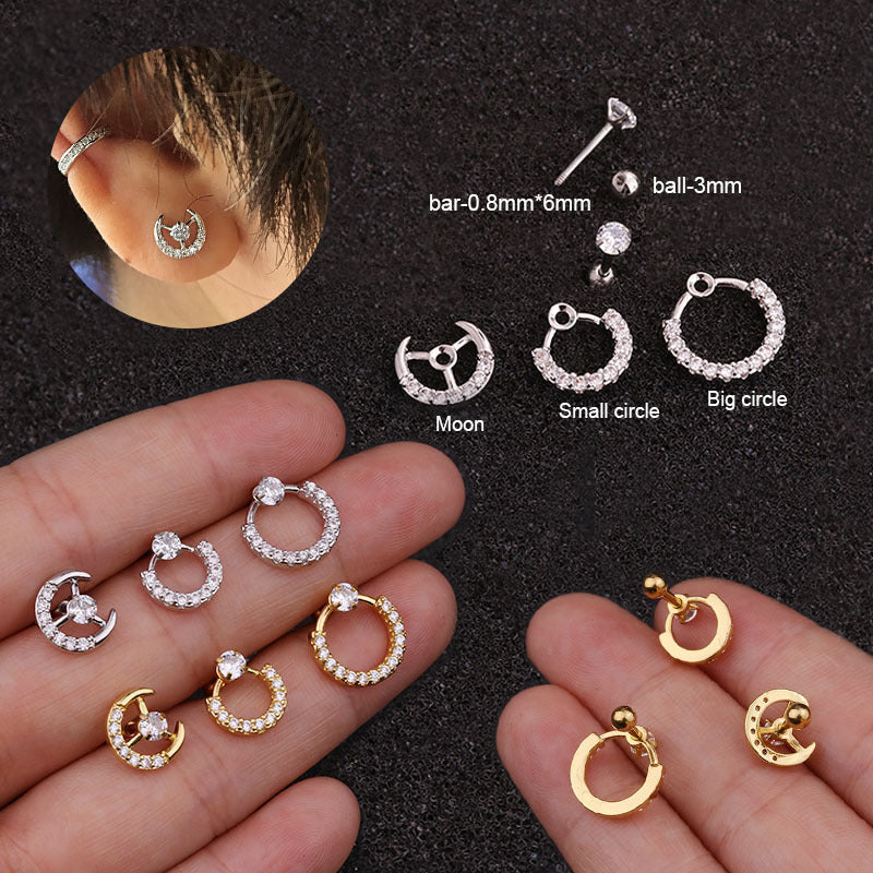 20G Cartilage Tiny Stud Hoop Earrings for Women | HSPJ1907 | Perfect for Daily Wear, Parties & Gifts