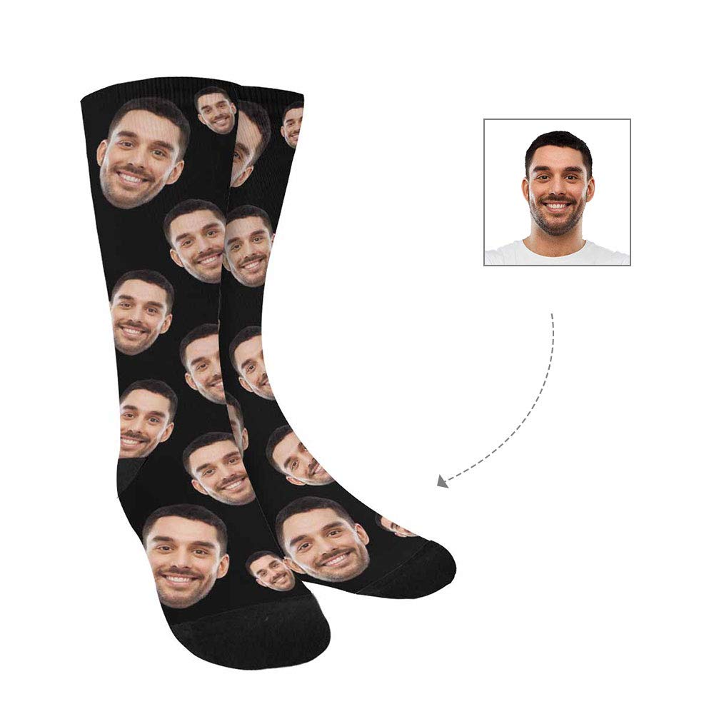 Custom Photo Socks - Personalized Funny Face Print Crew Socks for Men & Women | Soft Cotton Casual Socks | Unique Gift for Birthday, Anniversary & Couples | Great for Gifts, Parties & Everyday Wear