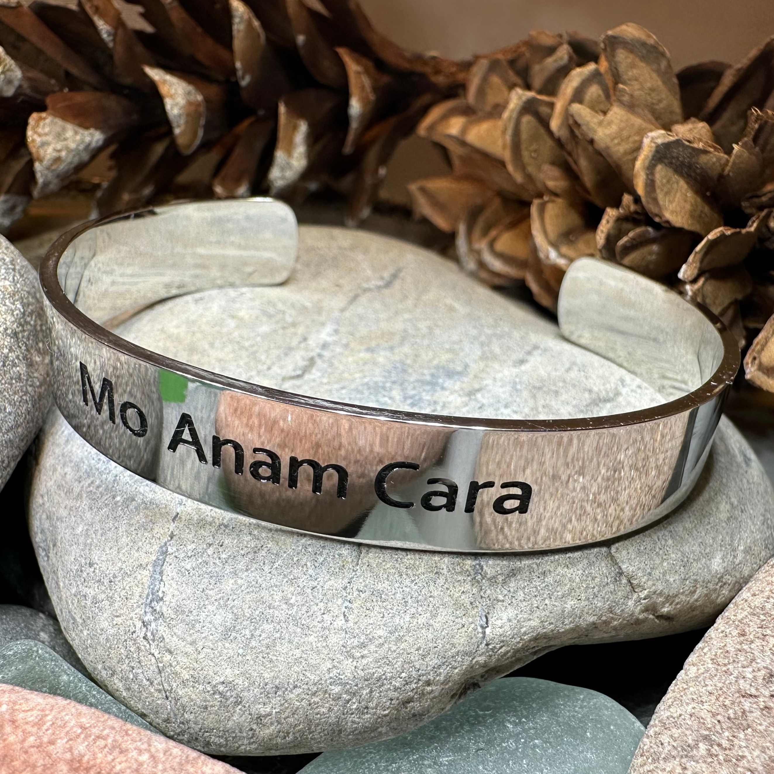 Gaelic Anam Cara Soulmate Cuff Bracelet - Celtic Friendship Jewelry for Women - Perfect Gift for Best Friends, Couples & Loved Ones (Wedding, Anniversary, Valentine's Day)