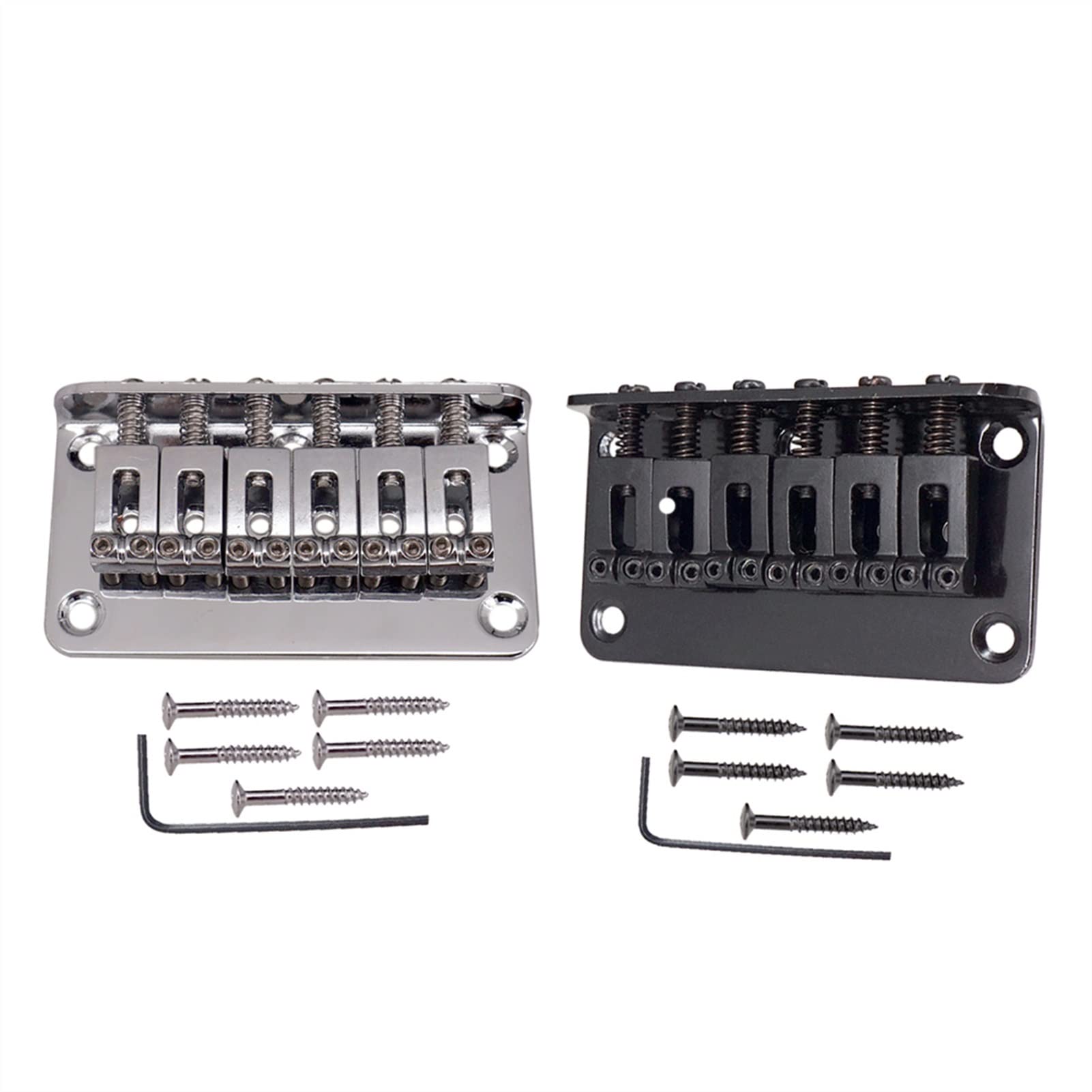 6 String Electric Guitar Saddle Bridge with 5 Screws - Silver | Replacement Part for Electric Guitar Bridge Repair | Perfect for Rock, Blues & Metal Performances