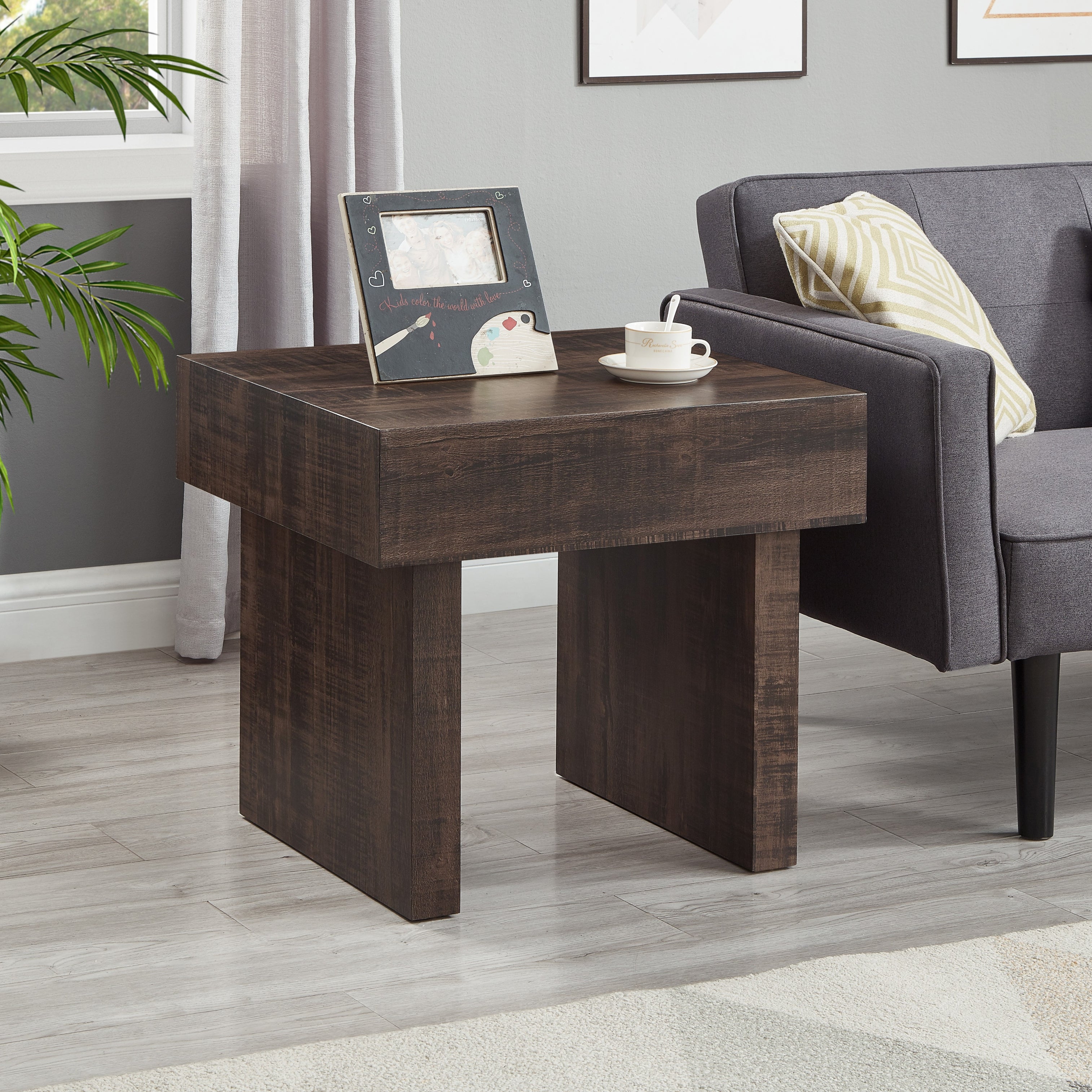 Roundhill Furniture Athens 3-Piece Modern Accent Coffee Table Set with 2 End Tables - Perfect for Living Room, Lounge & Home Decor