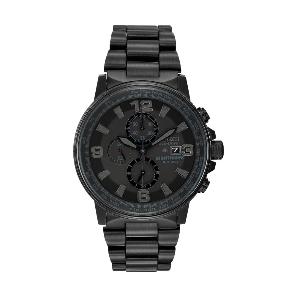 Promaster Nighthawk Black PVD 42mm Men's Watch with Stainless Steel Bracelet - Perfect for Business, Casual Wear & Nighttime Events