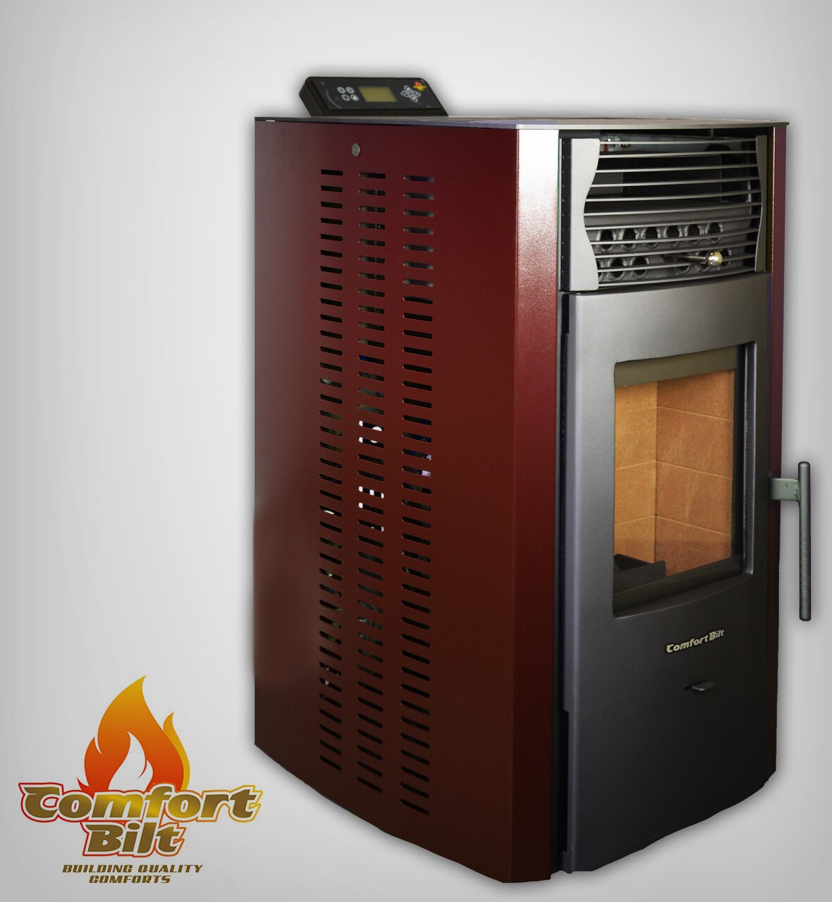 ComfortBilt HP50S High-Efficiency Pellet Stove - Burgundy Red | Eco-Friendly Heating for Home, Cabin & RV | Perfect for Winter & Off-Grid Living