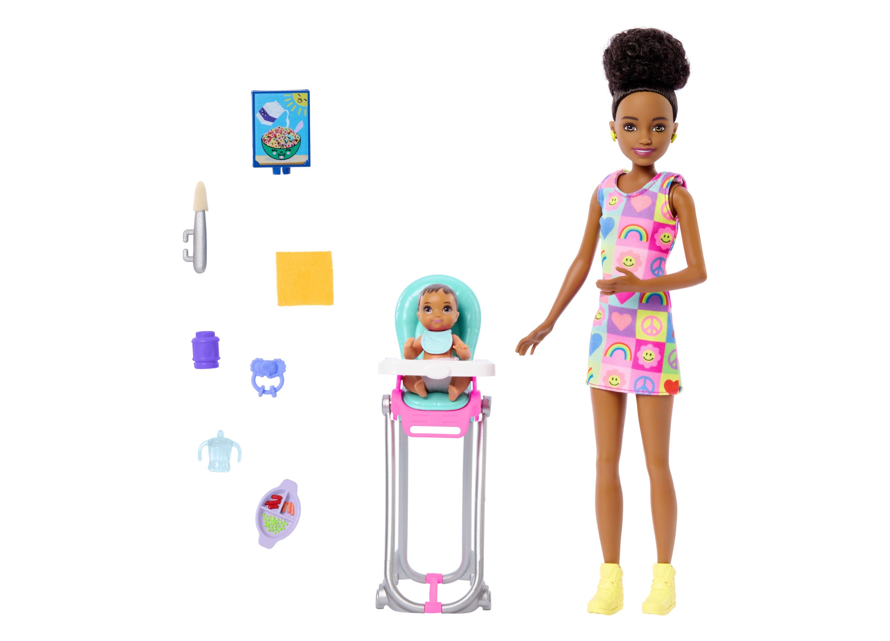 Barbie Skipper Babysitters Inc. Mealtime Fun Play Set with 10 Doll Accessories - Pretend Play Toy for Kids, Perfect for Role-Playing and Storytelling Games