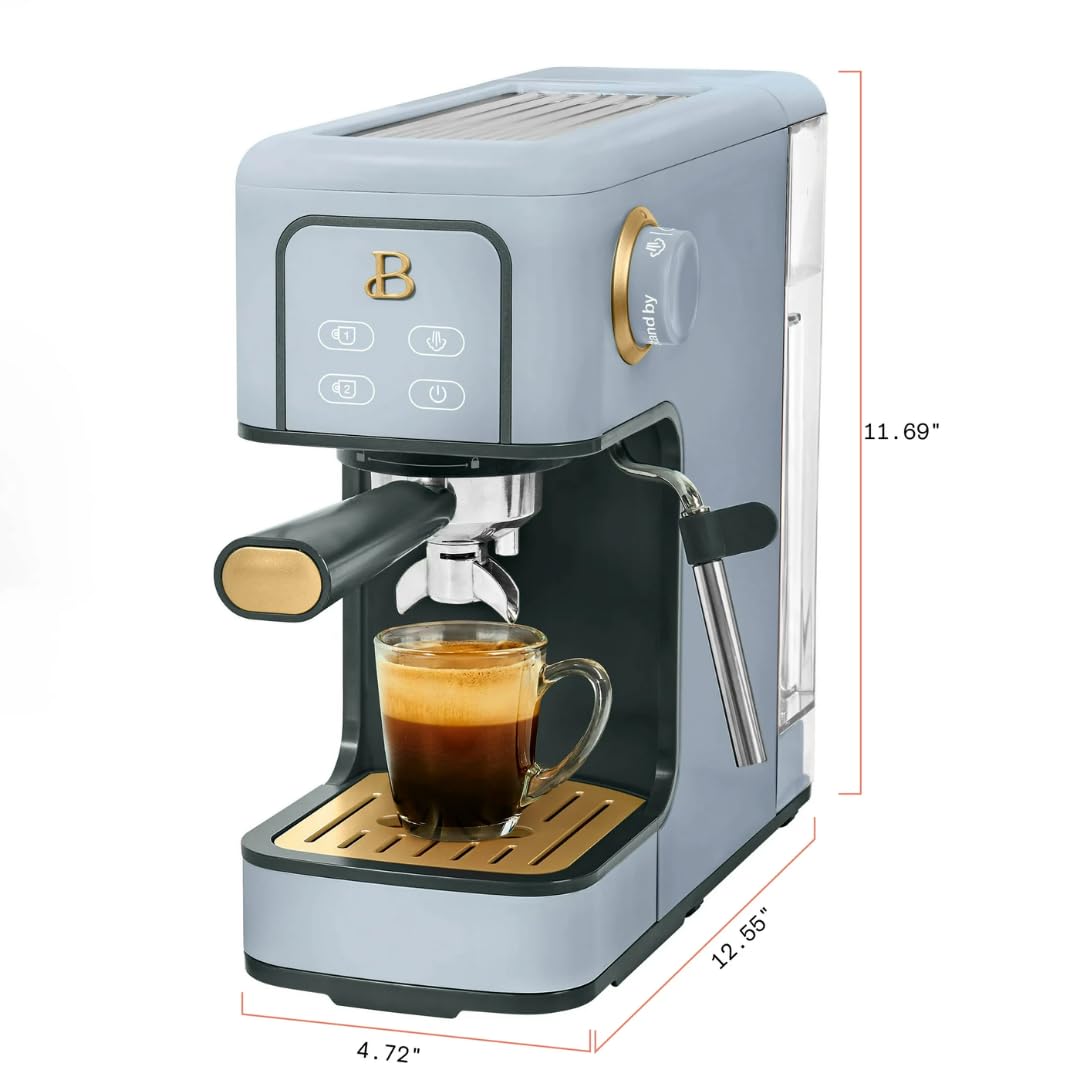 Premium 20-Bar Pressure Espresso Machine - Compact Stainless Steel Coffee Maker with Rapid Heating & Milk Frother (Cornflower Blue) for Home Baristas & Office Coffee Stations