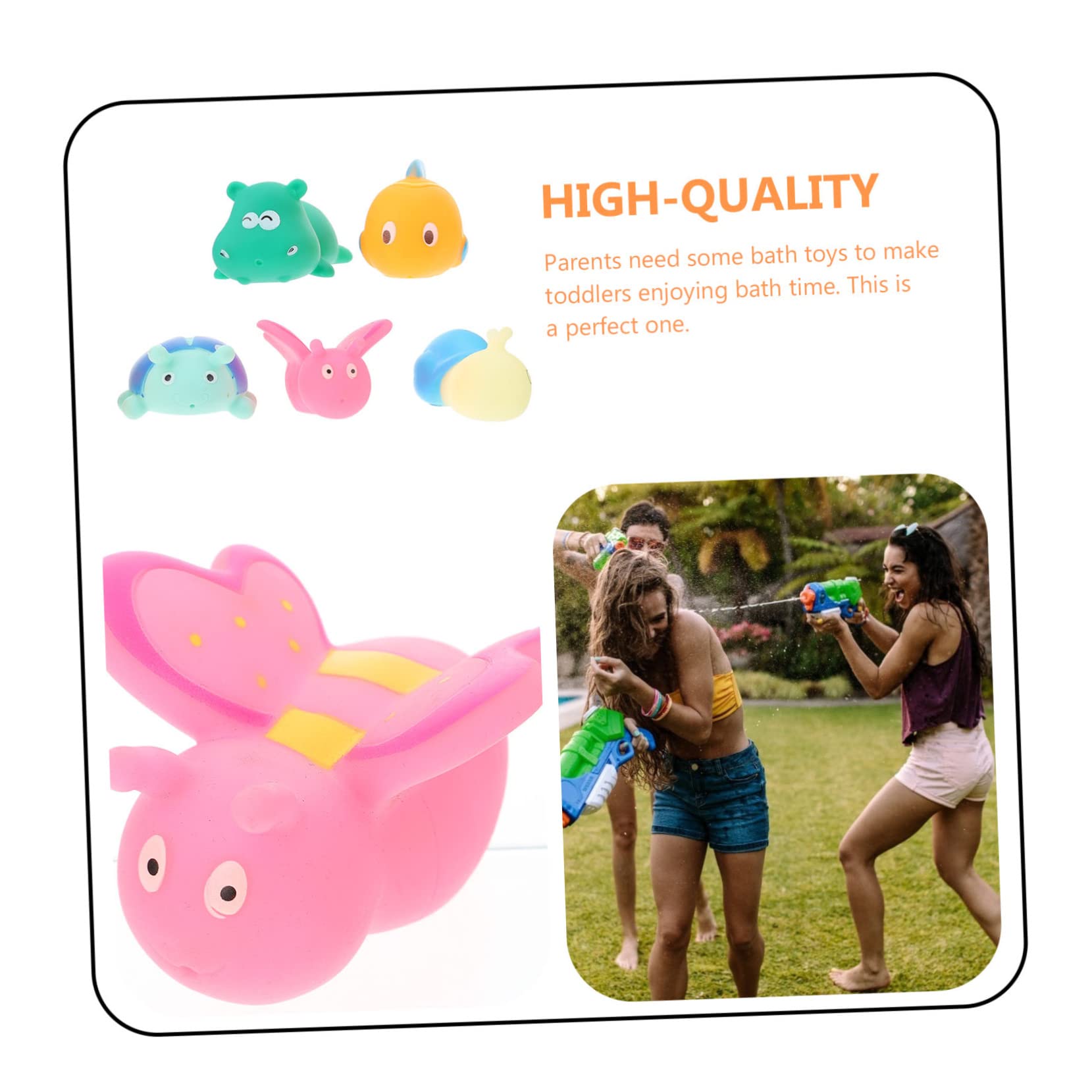 MUSISALY 5-Piece Cartoon Bathtub Toys Set for Kids - Fun Water Play Bath Toys for Toddlers & Children - Perfect for Bathtime, Pool, Beach & Outdoor Water Activities
