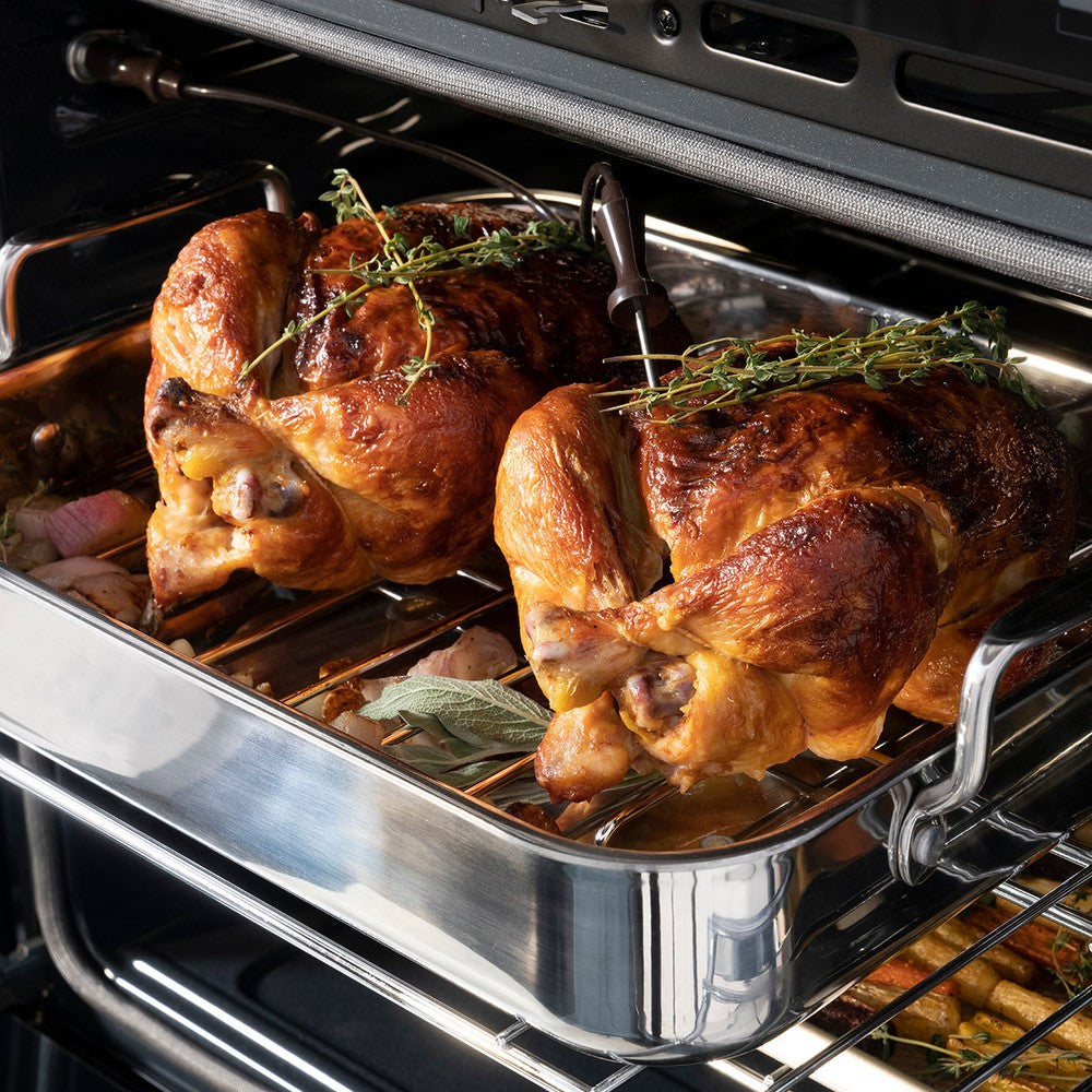 ZLINE Autograph Edition 30 Inch Black Stainless Steel Double Wall Oven with Air Fry & Self Clean - Professional True Convection Oven with Polished Gold Handles (WADBZ 30 G) - Perfect for Home Chefs & Modern Kitchens