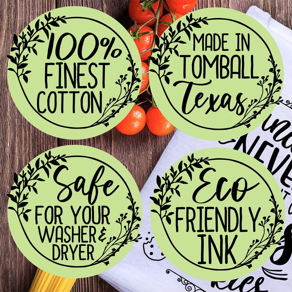 Funny Kitchen Tea Towels with Sayings - Grandmas Never Run Out Of Kisses or Cookies - Decorative Dish Towels for Housewarming Gifts - Multi-Use Cute Kitchen Towels for Women - Perfect for Cooking, Baking, and Home Decor