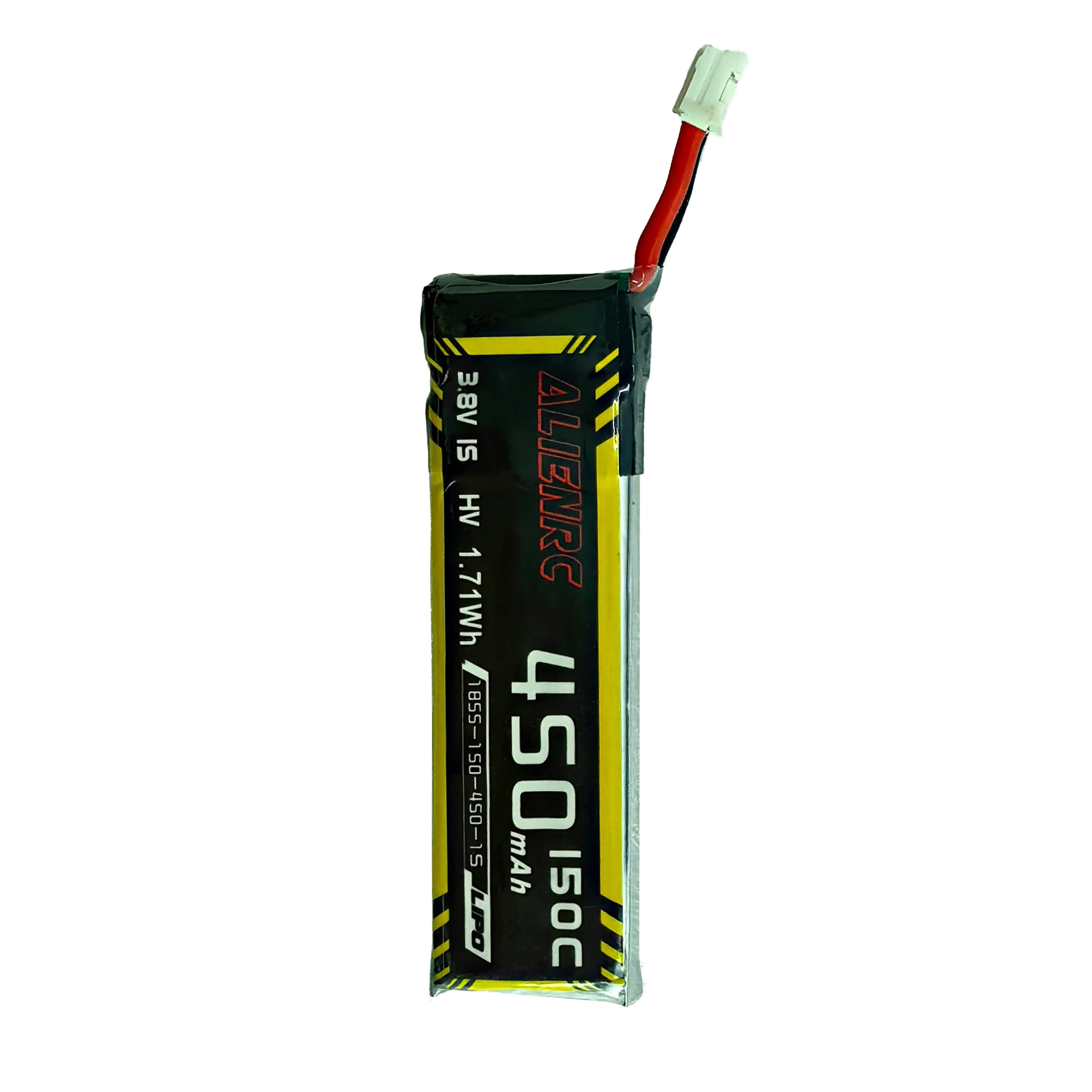 High-Performance Alien 450mAh 1S 3.8V 150C Lipo Battery with PH2.0 Connector - 4 Pack for RC Drones, FPV Racing, and Mini Quadcopters