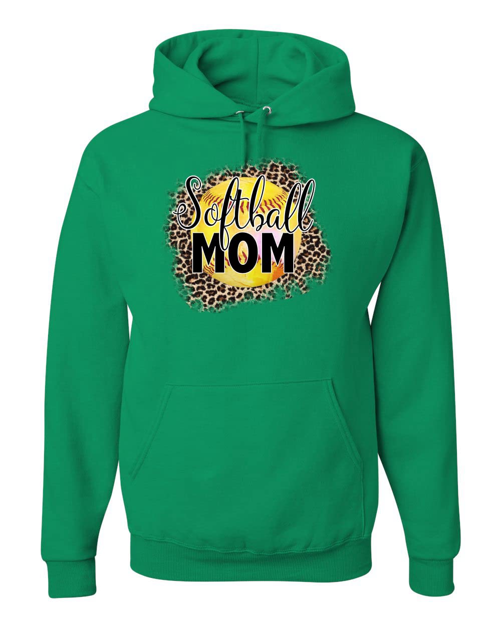 Wild Bobby Softball Mom Animal Print Graphic Hoodie - Unisex Sports Sweatshirt for Women & Girls - Perfect for Baseball Games, Team Spirit & Casual Wear