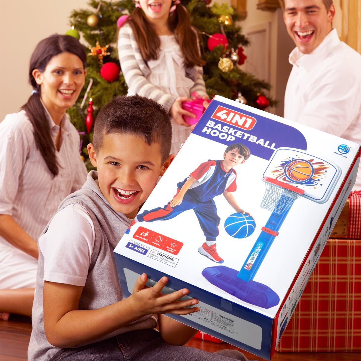 Meland 4-in-1 Kids Basketball Hoop - Indoor/Outdoor Sports Toy for Toddlers