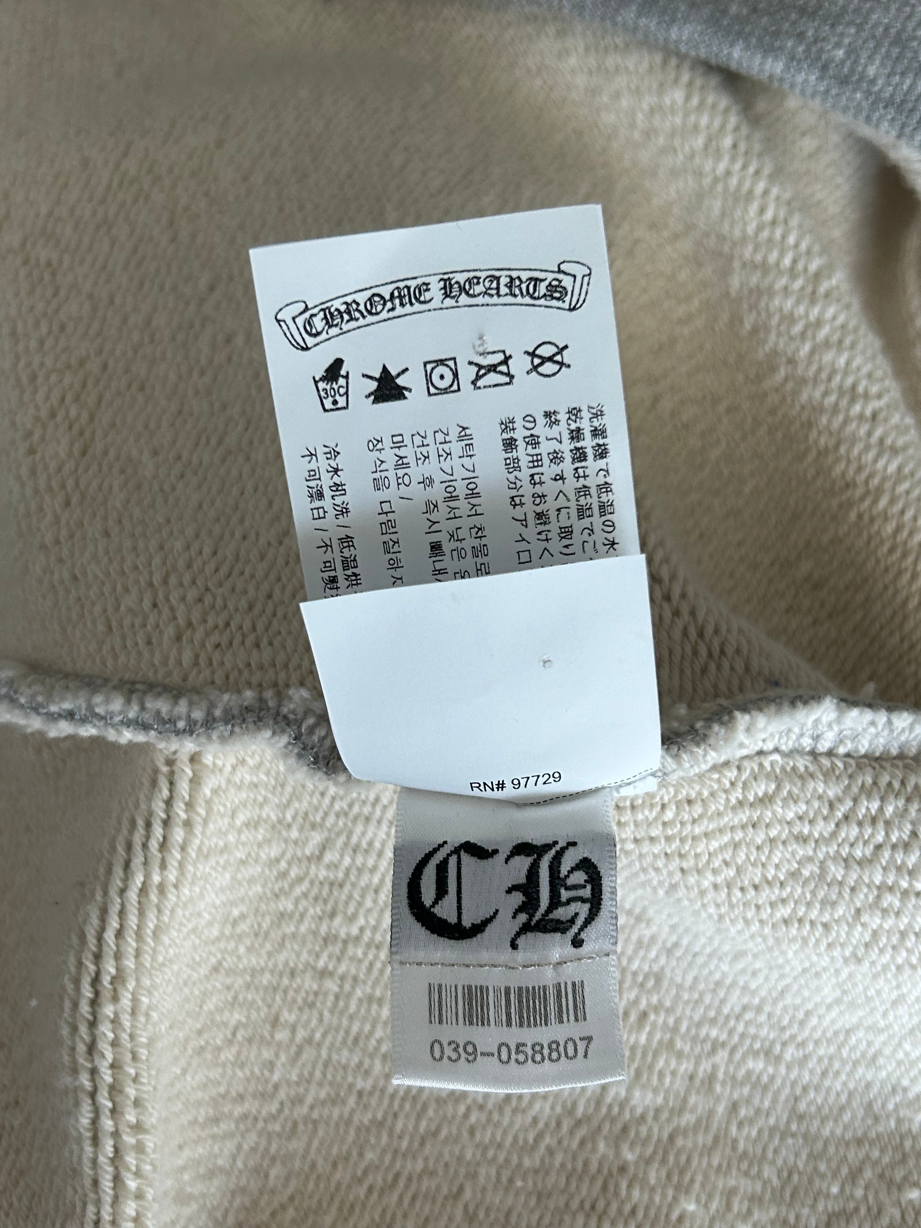 Chrome Hearts Grey & Black Triple Cross CH Logo Embroidered Hoodie for Men - Gothic Streetwear Fashion for Casual Wear & Urban Style