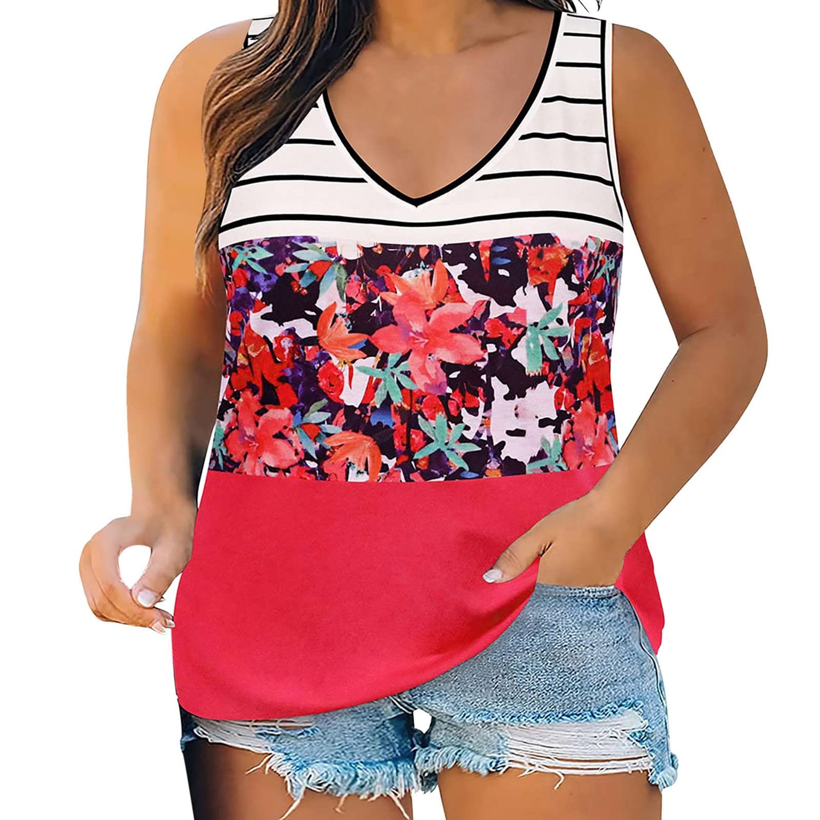 Plus Size Women's Sleeveless Tunic Tank Tops - 4X Summer Casual Shirts for Women | Perfect with Leggings for Workout, Yoga & Everyday Wear
