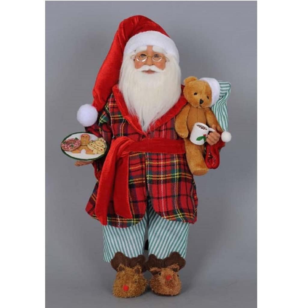 Karen Didion Milk and Cookies Santa Figurine - Christmas Decoration, Holiday Collectible, Perfect for Home Decor, Gift Giving & Festive Table Centerpiece