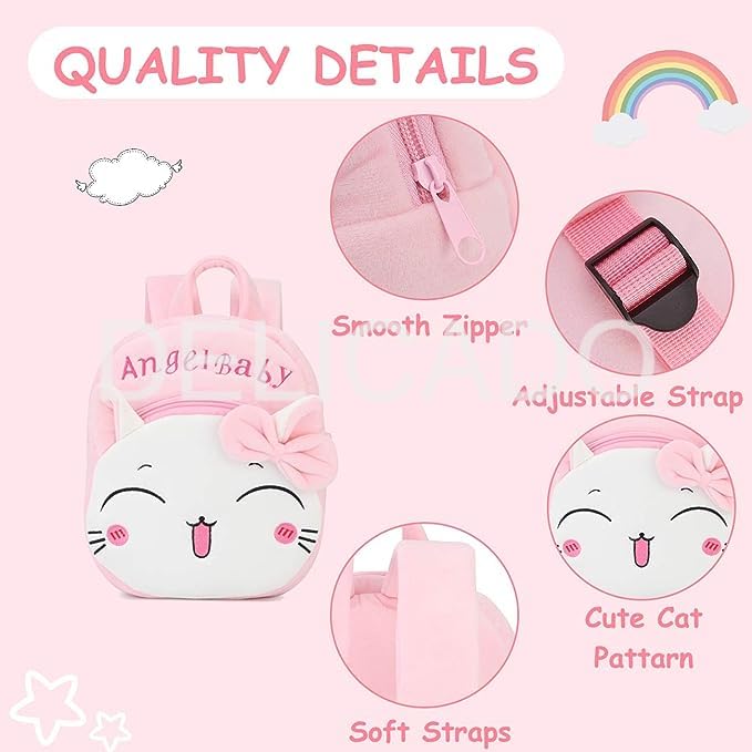 **Delicate Toddler Backpack for Boys & Girls Ages 1-6 - Preschool, School, Nursery, Picnic & Travel - Lightweight & Durable Kids Bag for Daily Use**    *(Perfect for Daycare, Kindergarten, Family Outings & Short Trips)*