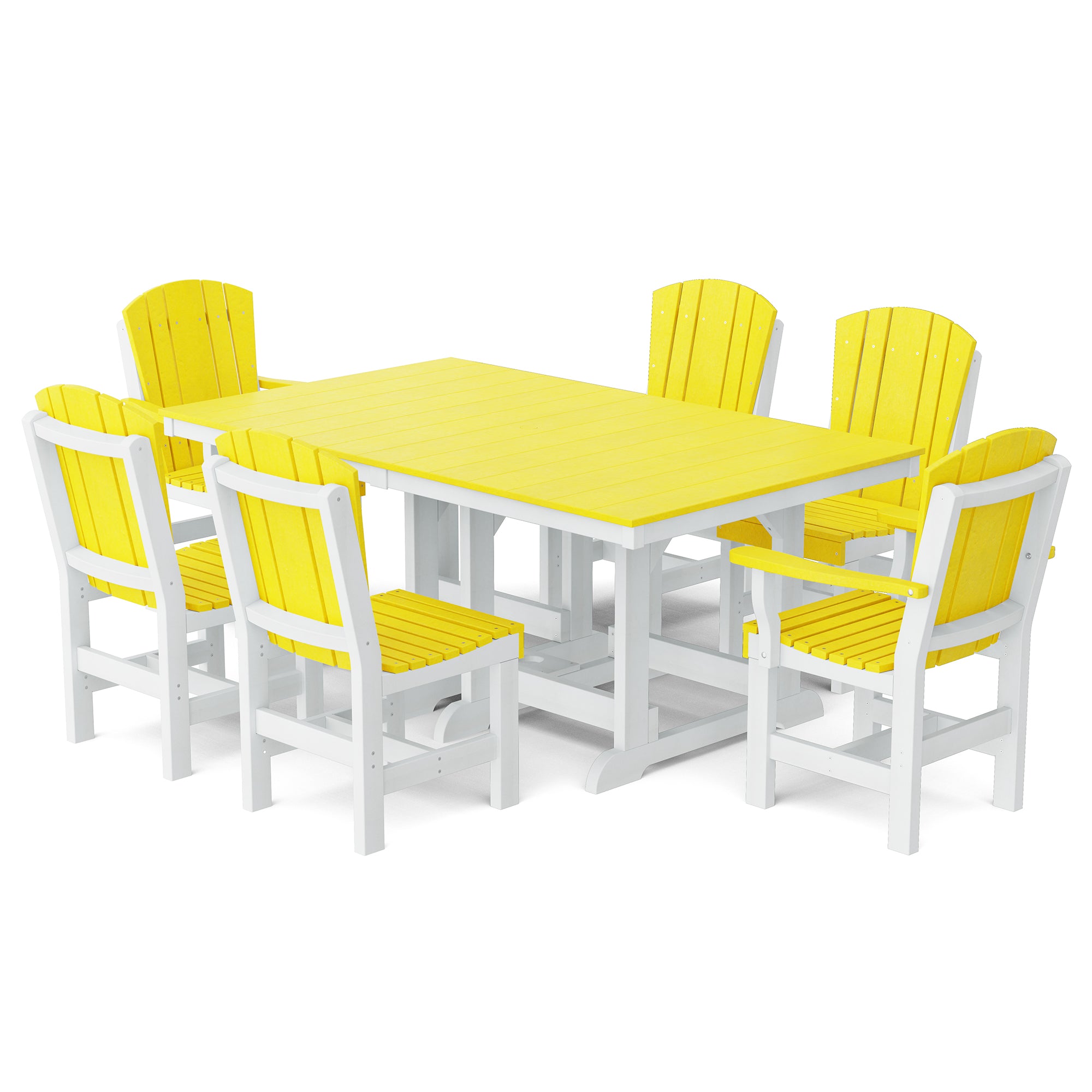 Heritage 7-Piece 44x72 Inch Dining Table Set with Chairs - Perfect for Family Gatherings, Dinner Parties & Outdoor Entertaining
